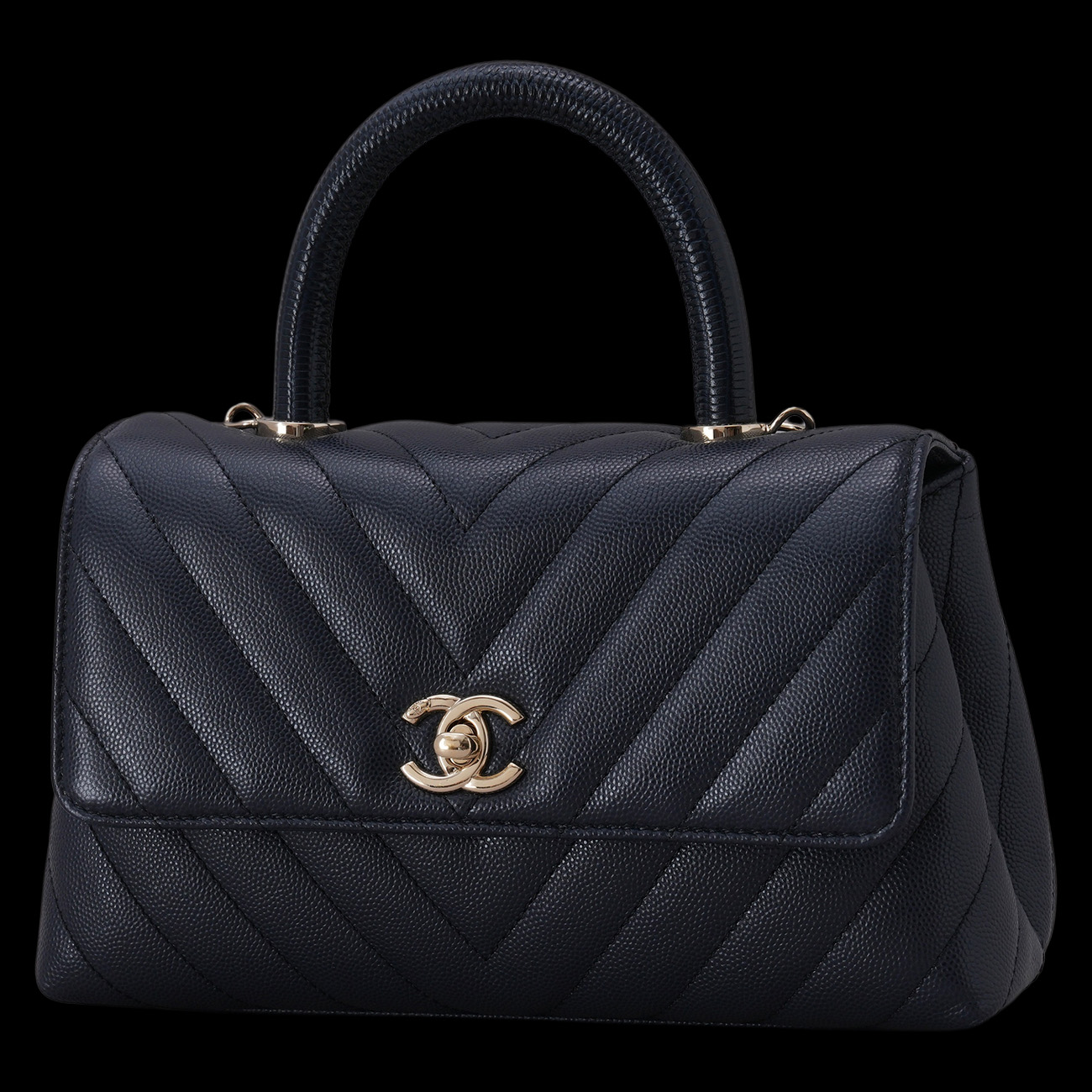 CHANEL(USED)샤넬 A92990 캐비어 쉐브론 코코핸들 스몰