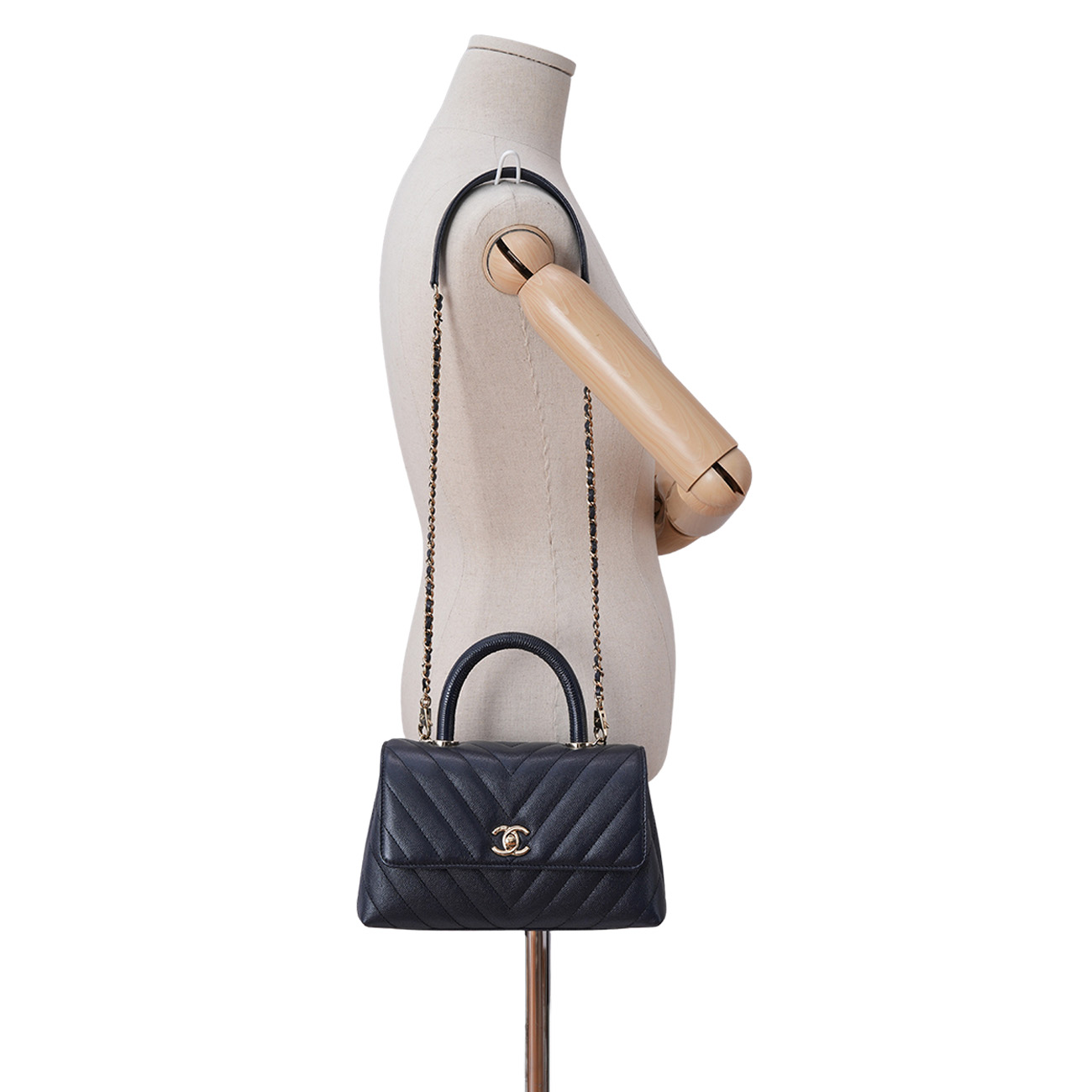 CHANEL(USED)샤넬 A92990 캐비어 쉐브론 코코핸들 스몰