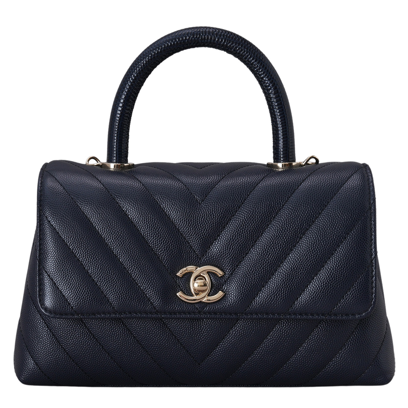 CHANEL(USED)샤넬 A92990 캐비어 쉐브론 코코핸들 스몰