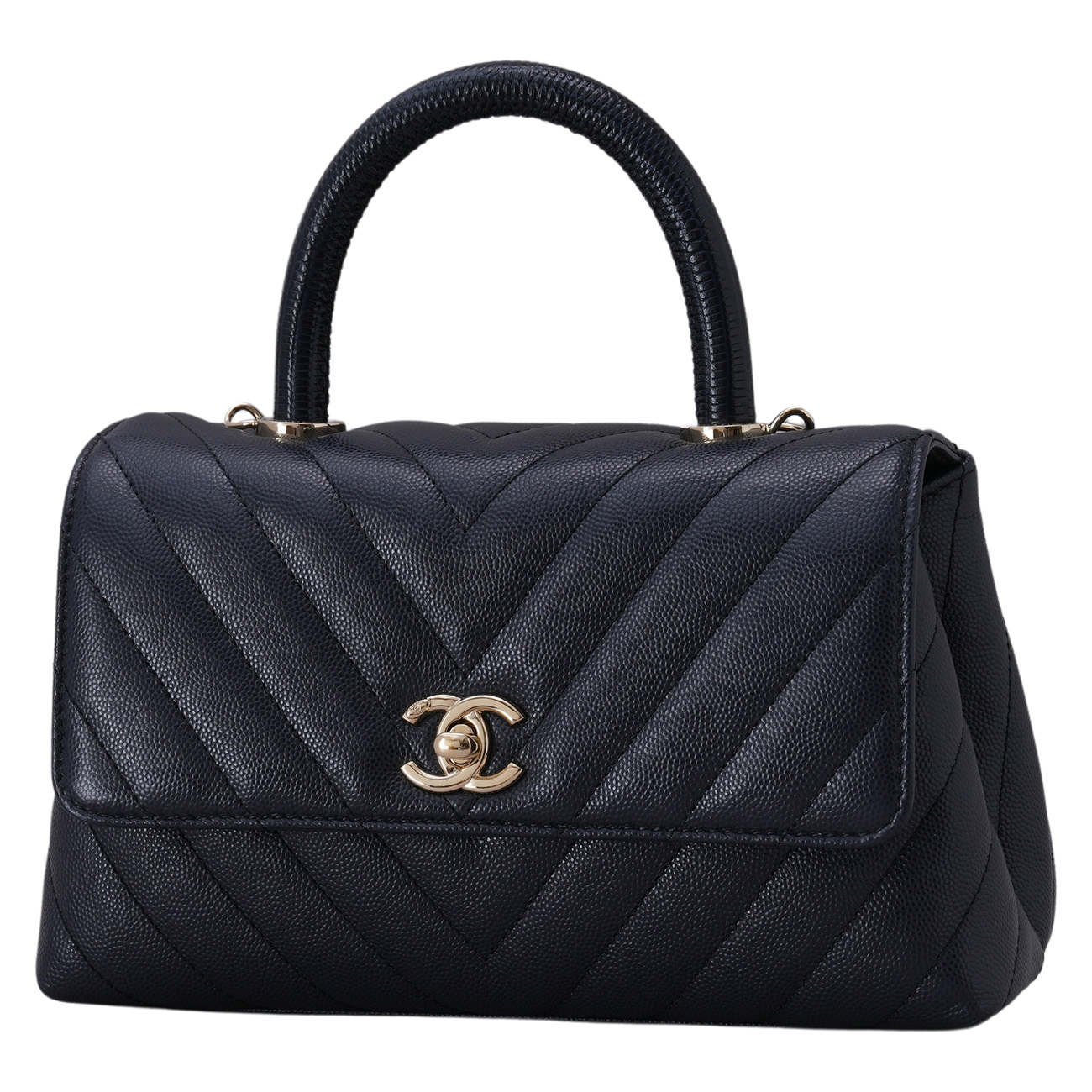 CHANEL(USED)샤넬 A92990 캐비어 쉐브론 코코핸들 스몰