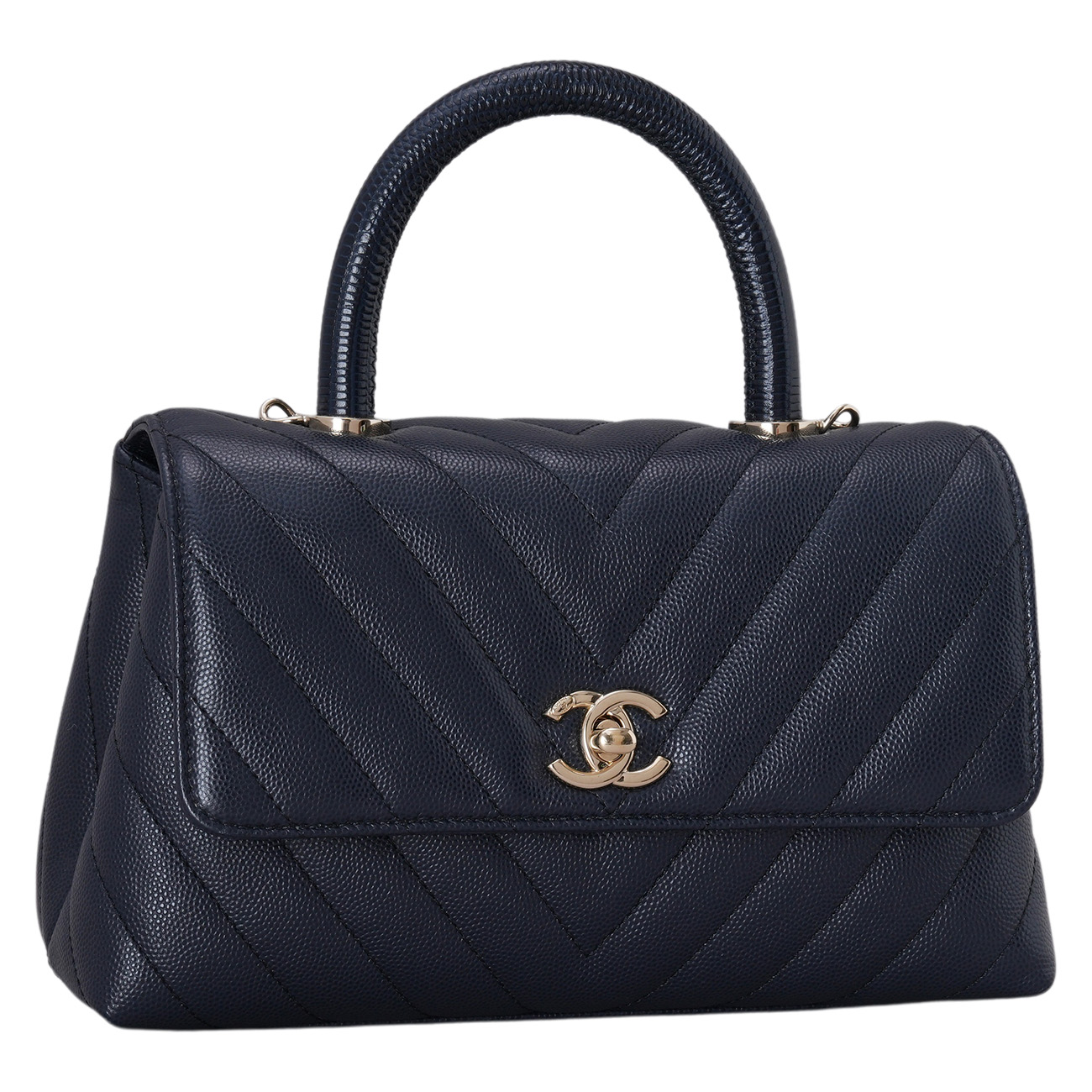 CHANEL(USED)샤넬 A92990 캐비어 쉐브론 코코핸들 스몰