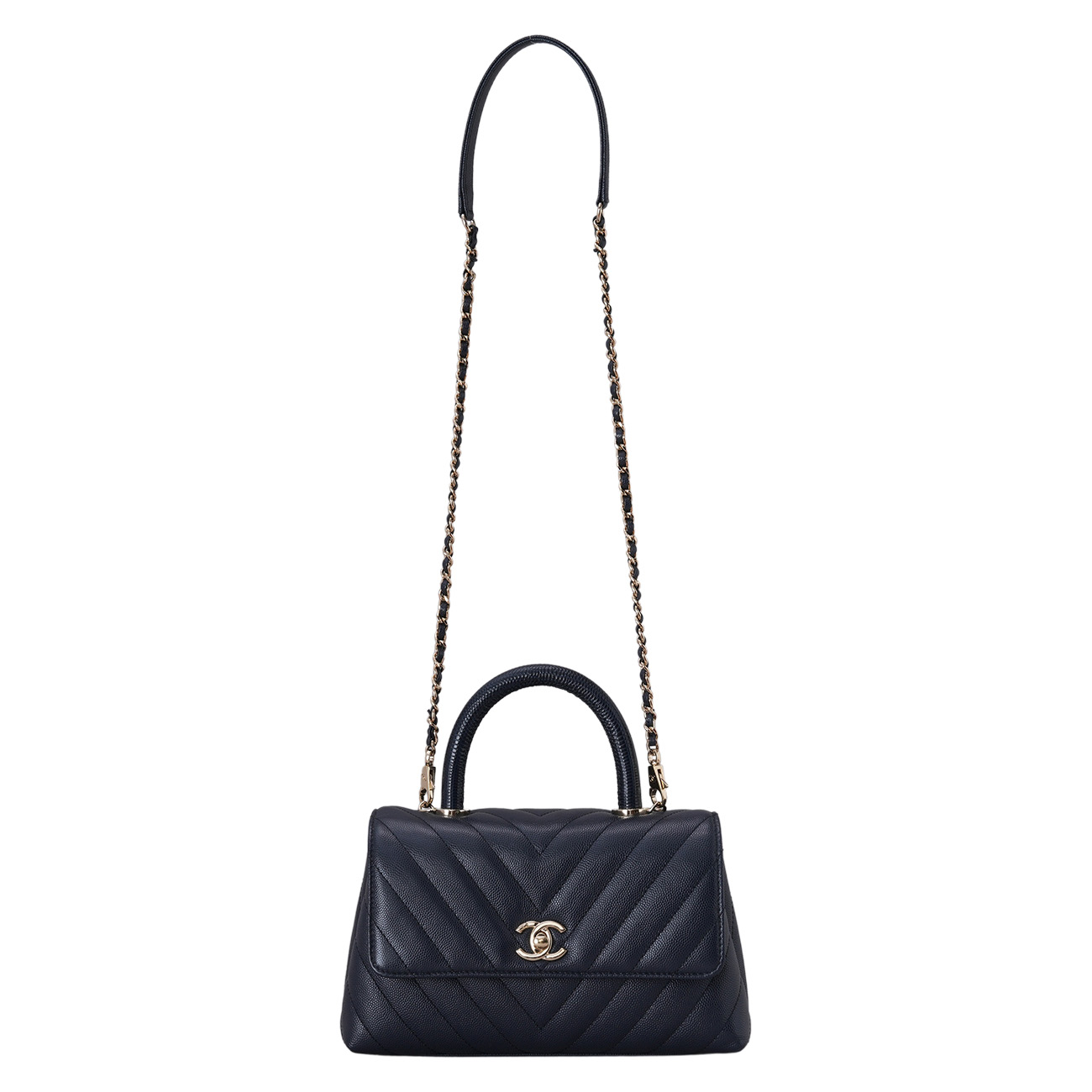 CHANEL(USED)샤넬 A92990 캐비어 쉐브론 코코핸들 스몰