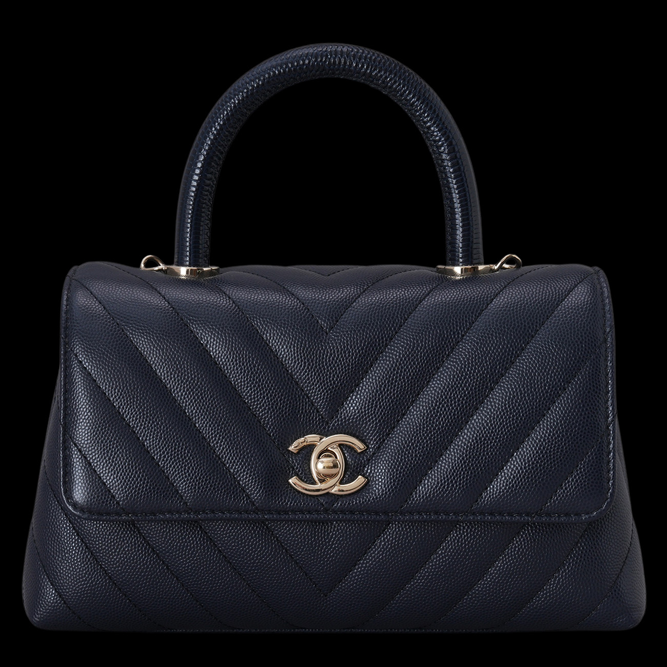 CHANEL(USED)샤넬 A92990 캐비어 쉐브론 코코핸들 스몰