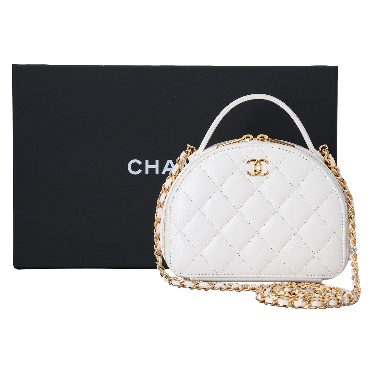 CHANEL(USED)샤넬 AP3087 시즌 하프문 탑핸들 미니백