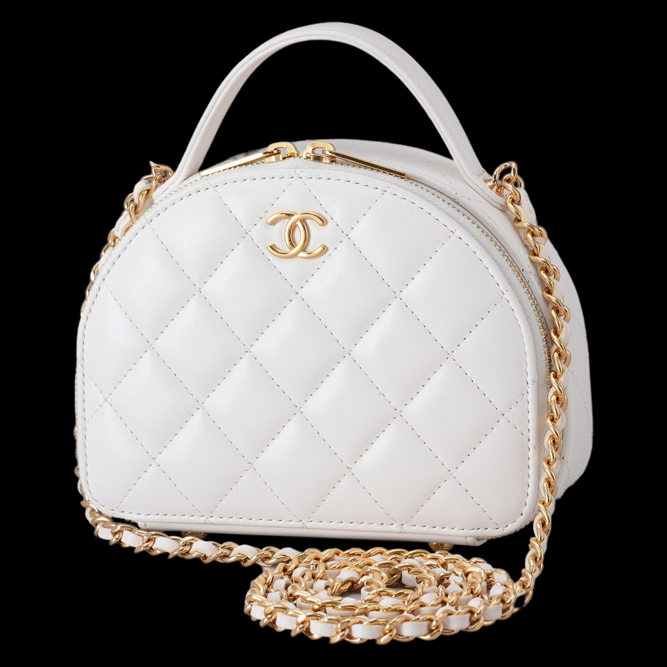 CHANEL(USED)샤넬 AP3087 시즌 하프문 탑핸들 미니백