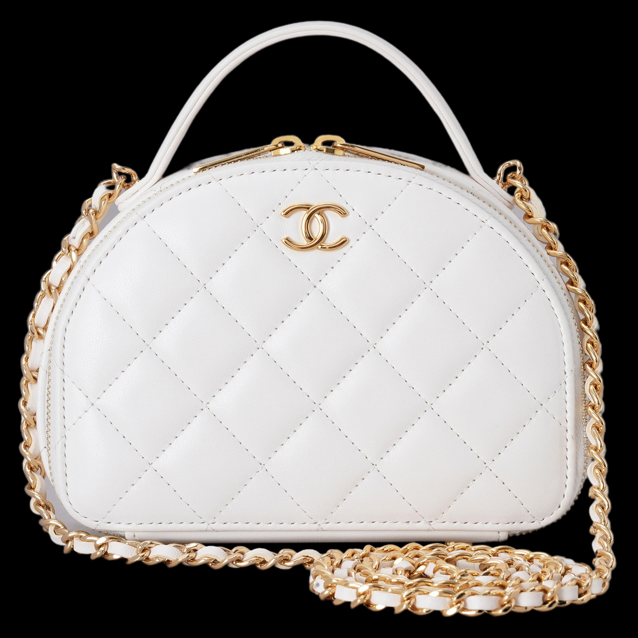 CHANEL(USED)샤넬 AP3087 시즌 하프문 탑핸들 미니백