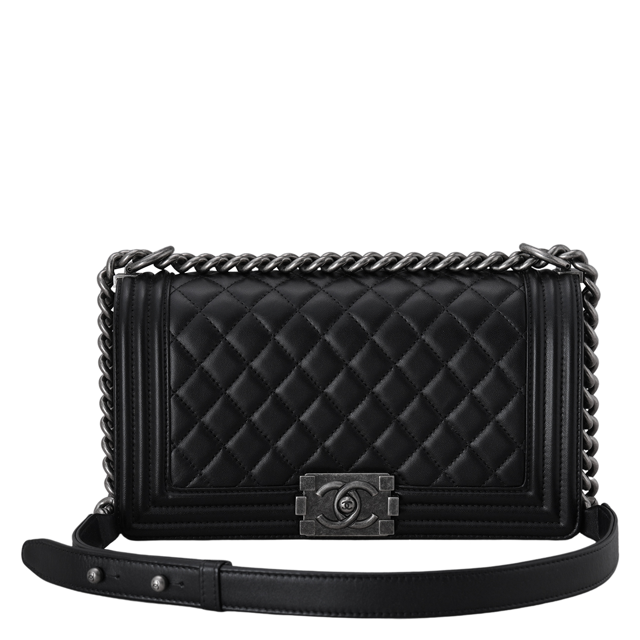 CHANEL(USED)샤넬 A67086 램스킨 보이샤넬 미듐 플랩백