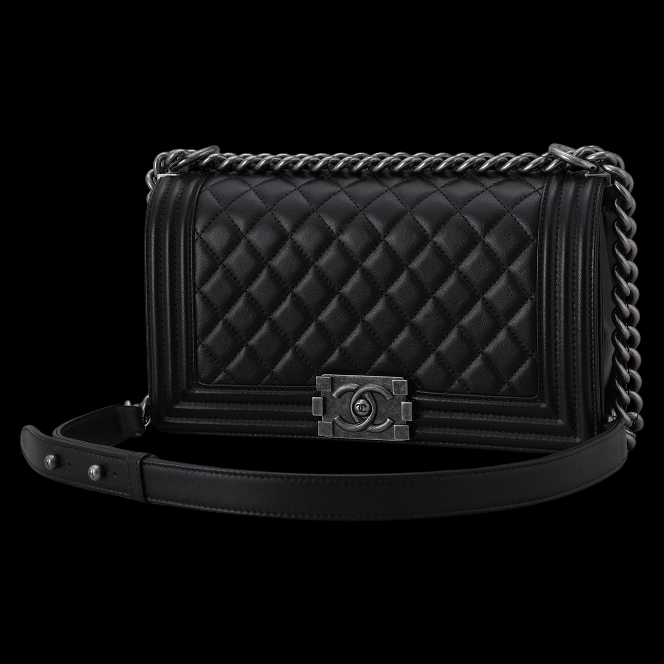 CHANEL(USED)샤넬 A67086 램스킨 보이샤넬 미듐 플랩백