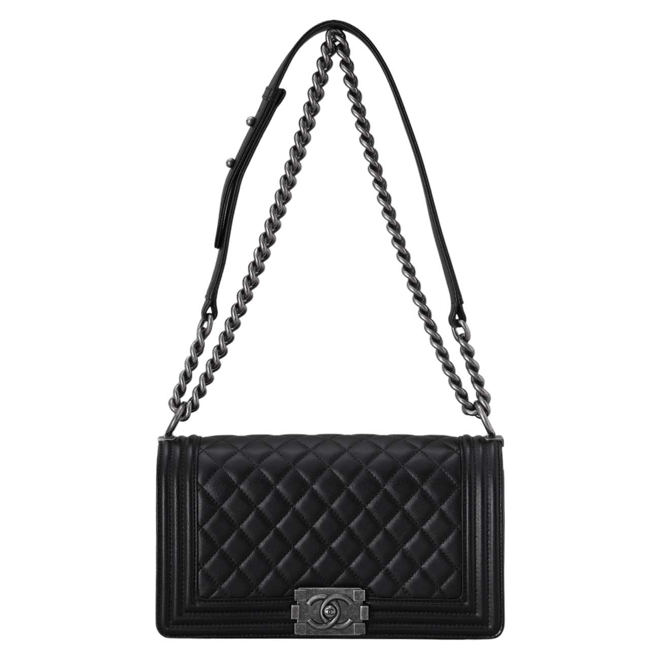 CHANEL(USED)샤넬 A67086 램스킨 보이샤넬 미듐 플랩백