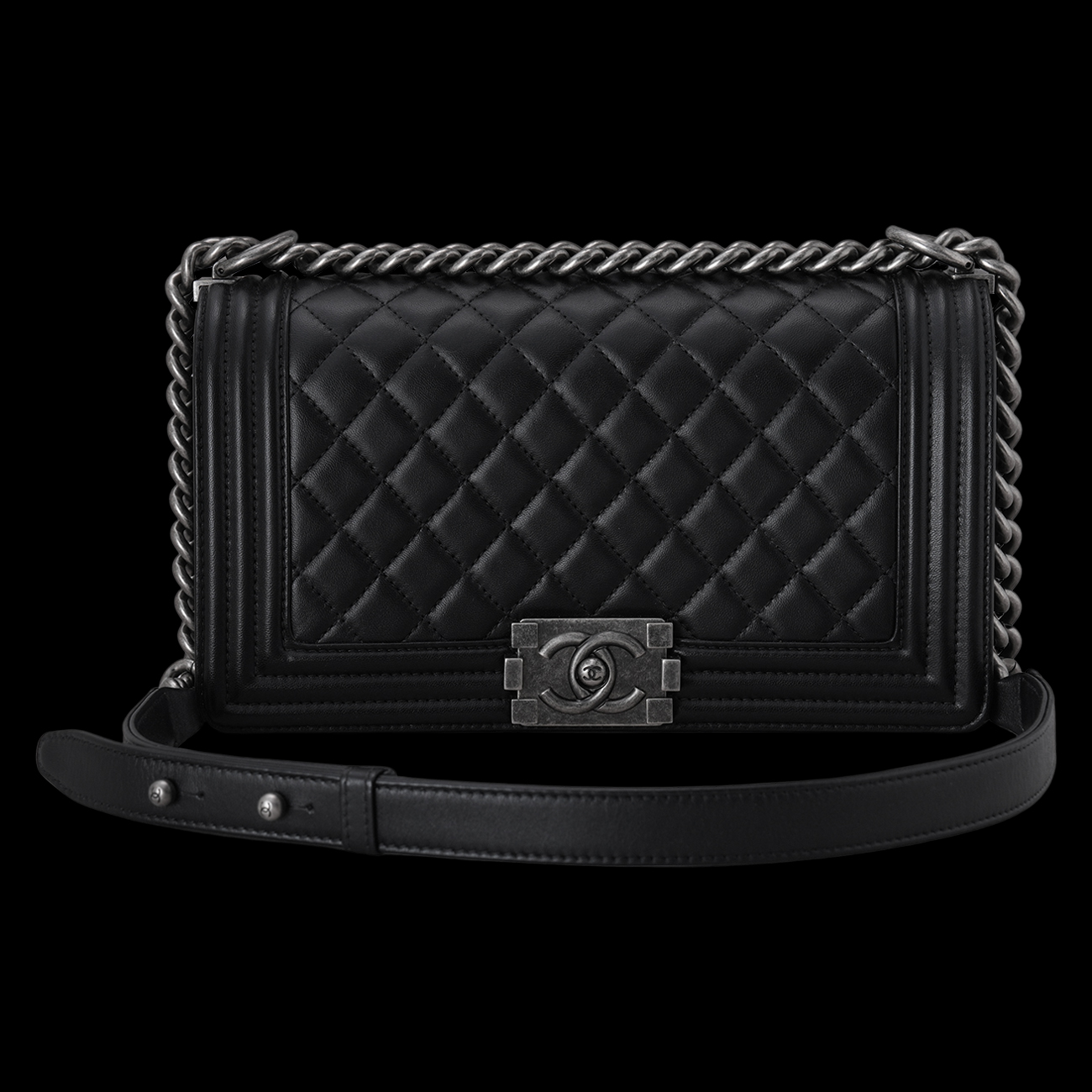 CHANEL(USED)샤넬 A67086 램스킨 보이샤넬 미듐 플랩백