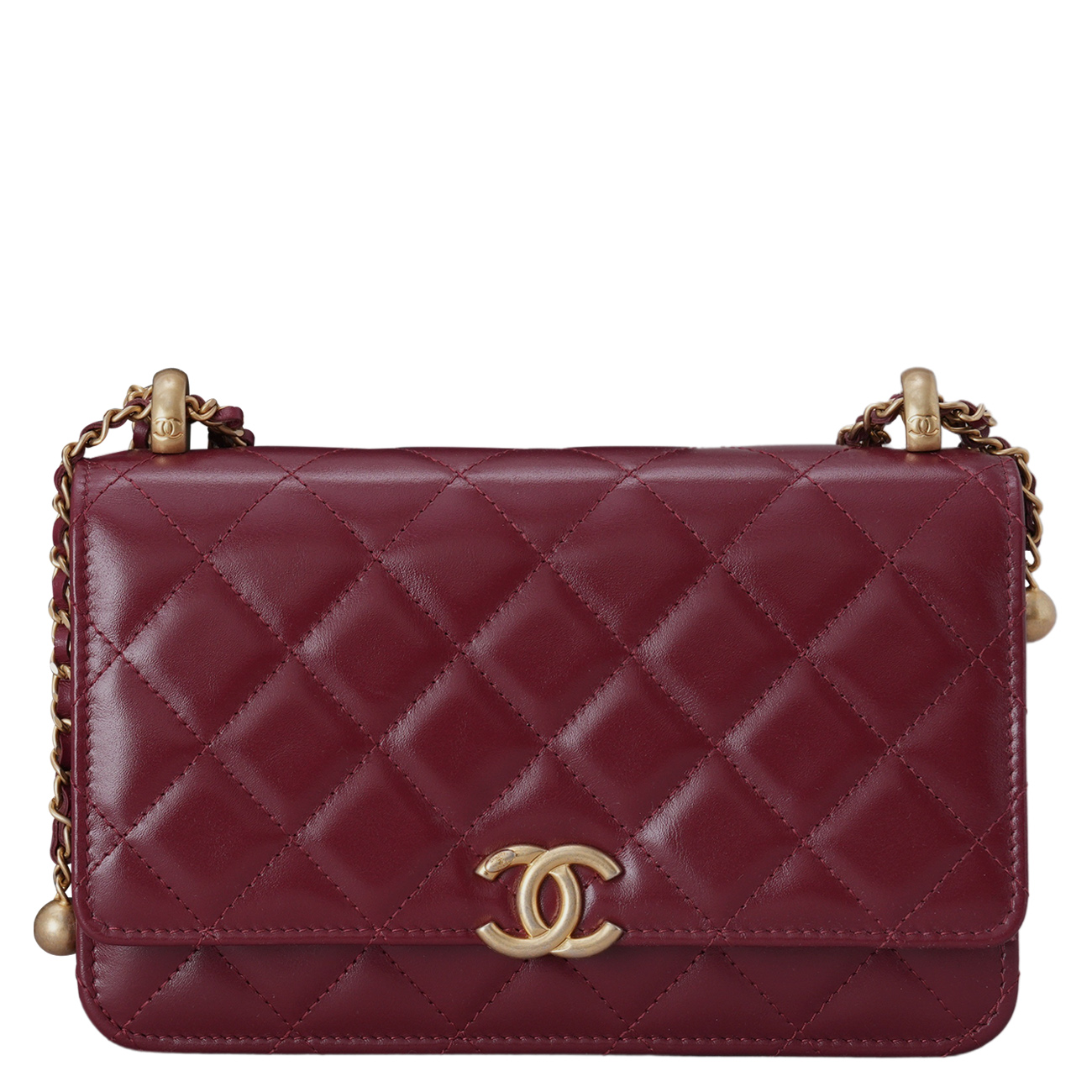 CHANEL(USED)샤넬 시즌 클래식 골드볼 WOC 레드