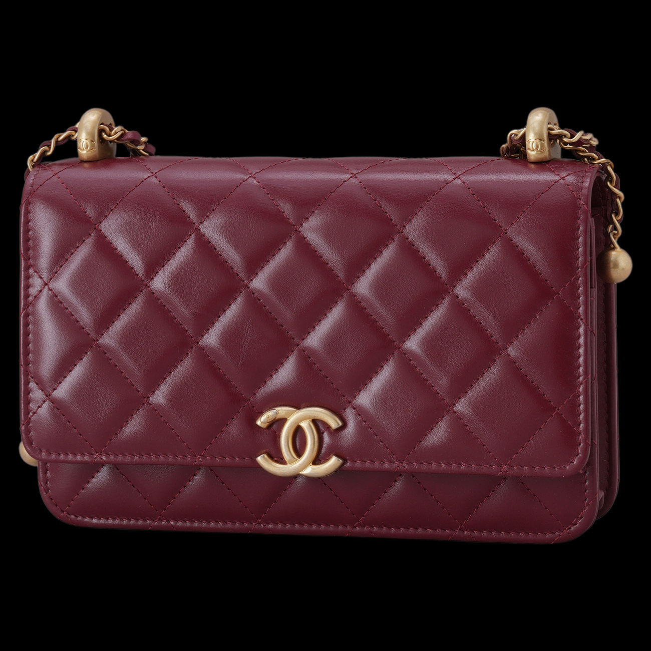 CHANEL(USED)샤넬 시즌 클래식 골드볼 WOC 레드