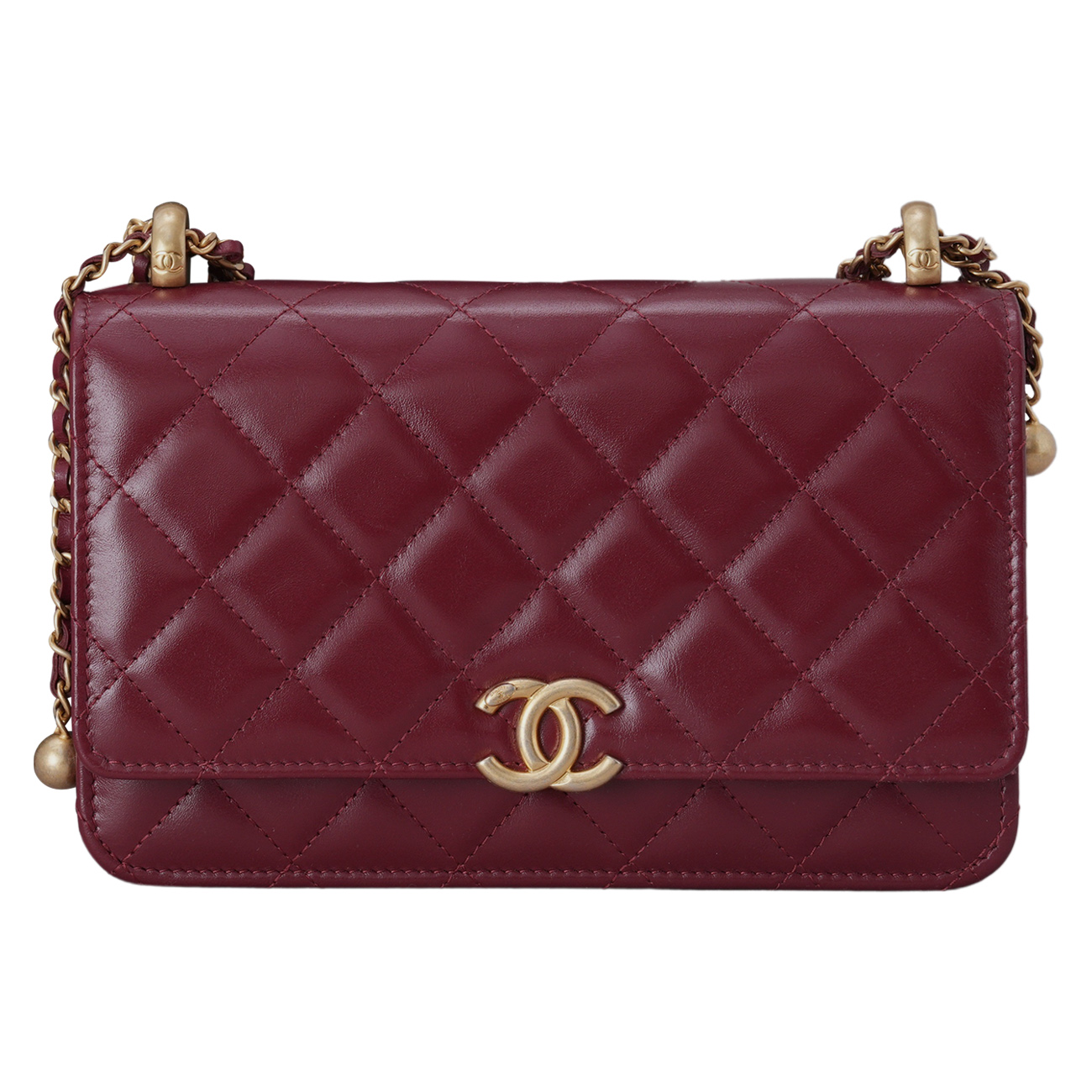 CHANEL(USED)샤넬 시즌 클래식 골드볼 WOC 레드
