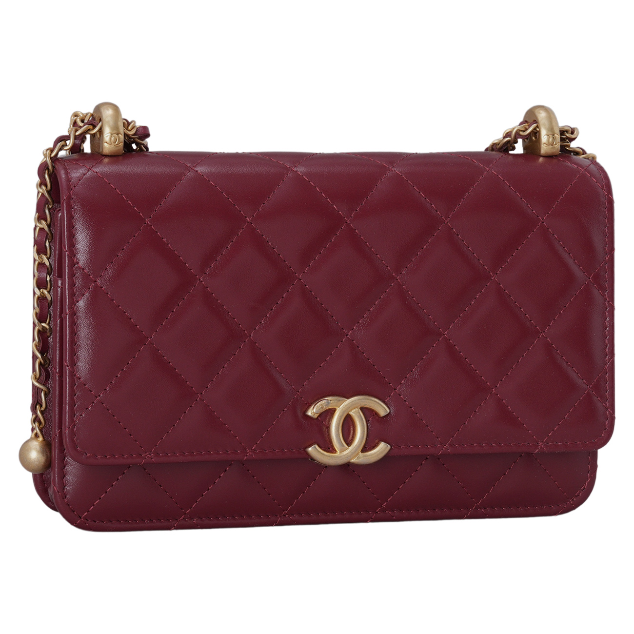 CHANEL(USED)샤넬 시즌 클래식 골드볼 WOC 레드