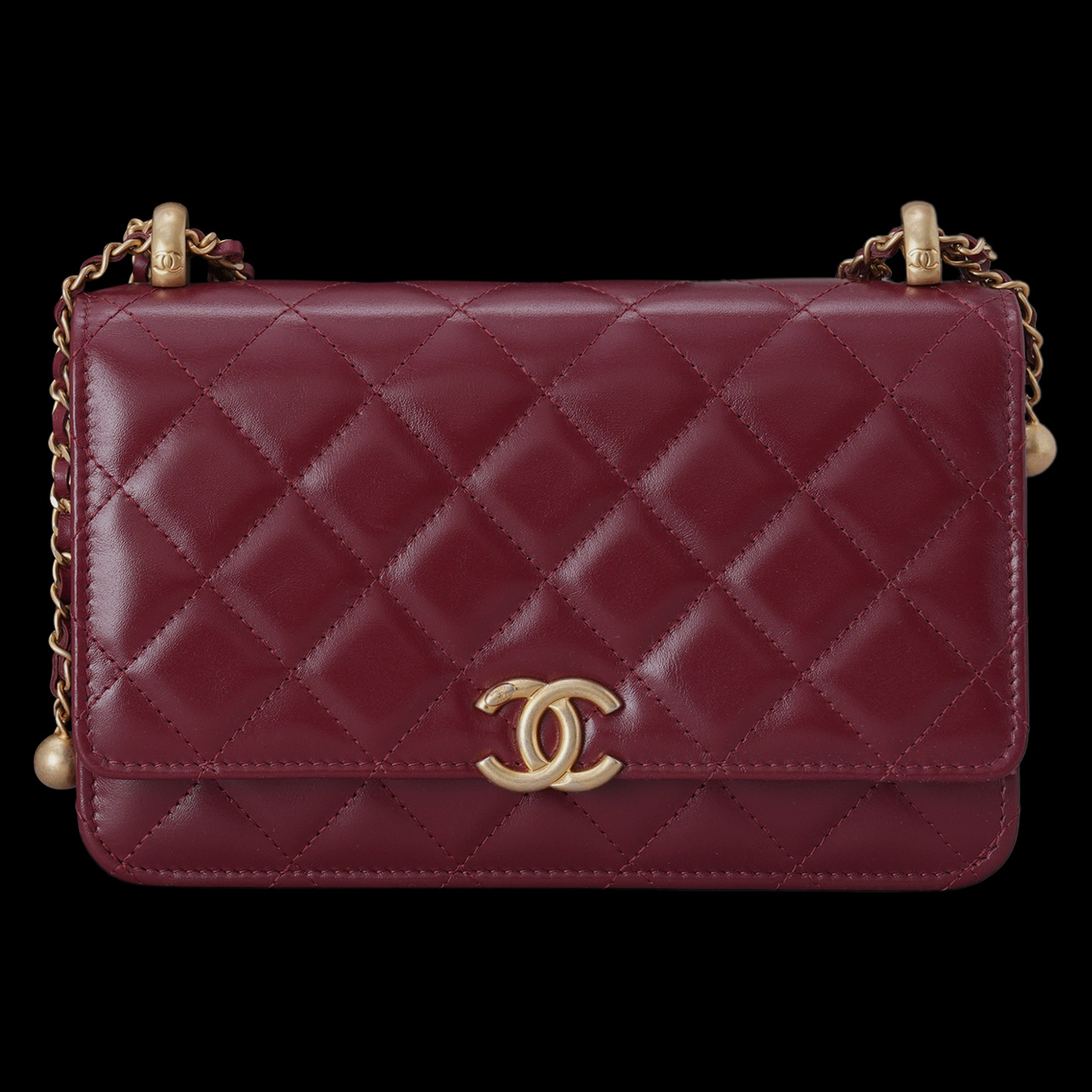 CHANEL(USED)샤넬 시즌 클래식 골드볼 WOC 레드