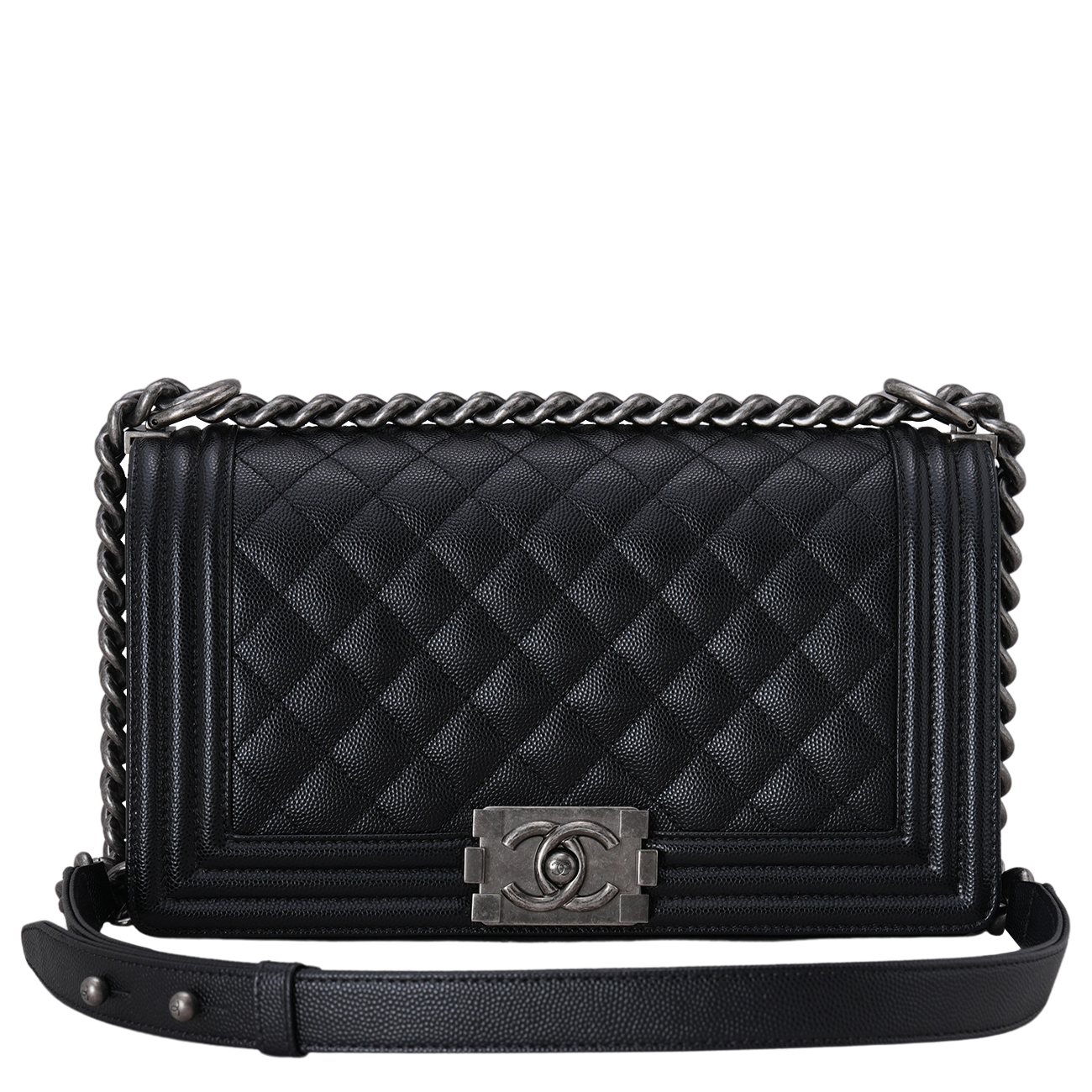 CHANEL(USED)샤넬 캐비어 보이샤넬 미듐 플랩백