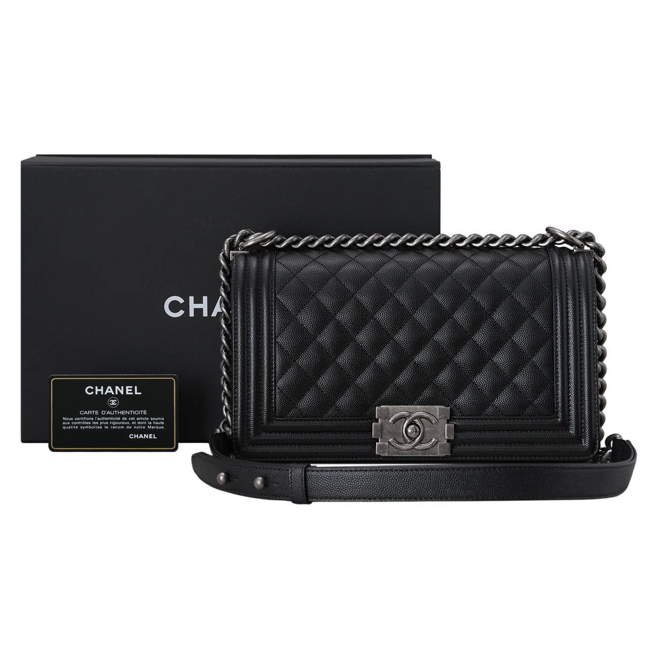 CHANEL(USED)샤넬 캐비어 보이샤넬 미듐 플랩백