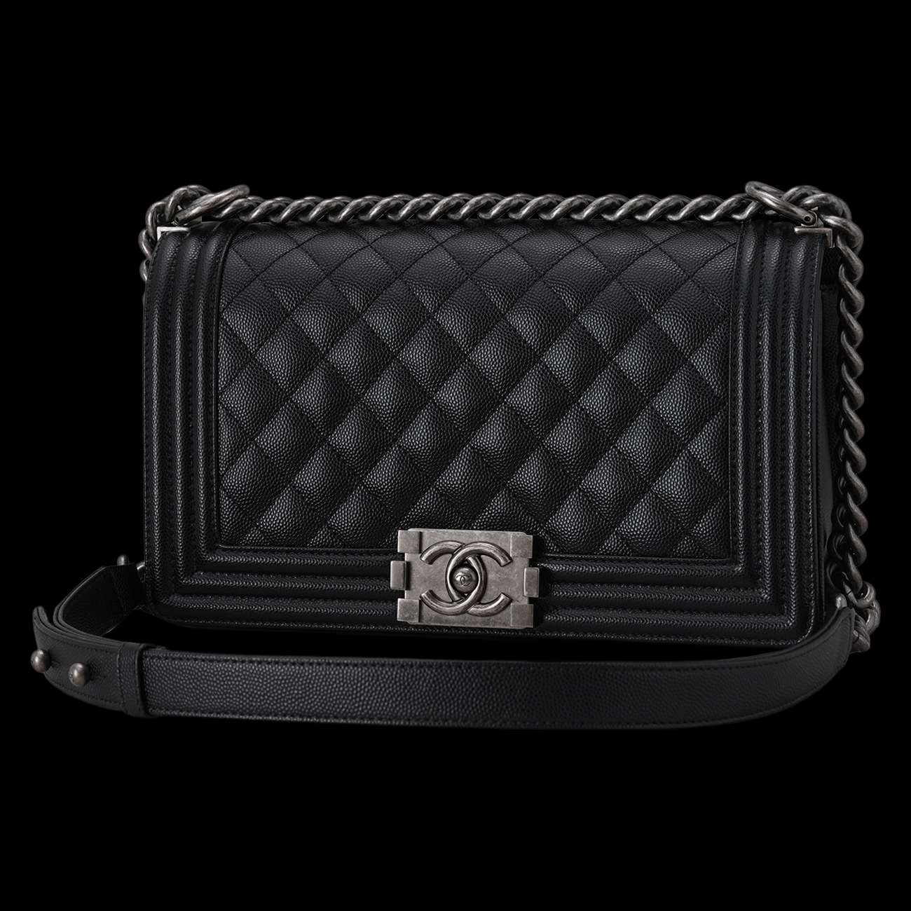 CHANEL(USED)샤넬 캐비어 보이샤넬 미듐 플랩백