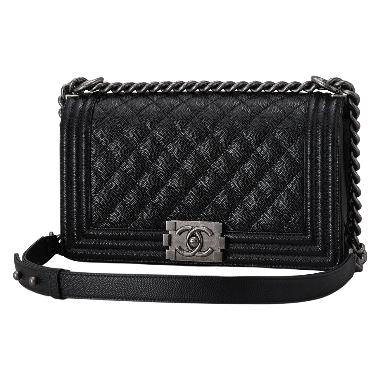 CHANEL(USED)샤넬 캐비어 보이샤넬 미듐 플랩백