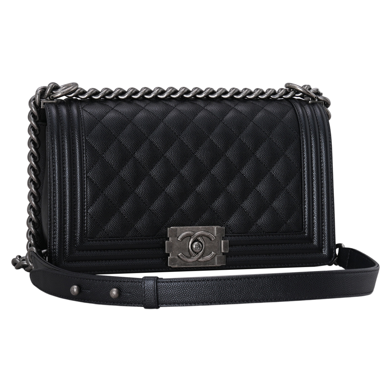 CHANEL(USED)샤넬 캐비어 보이샤넬 미듐 플랩백