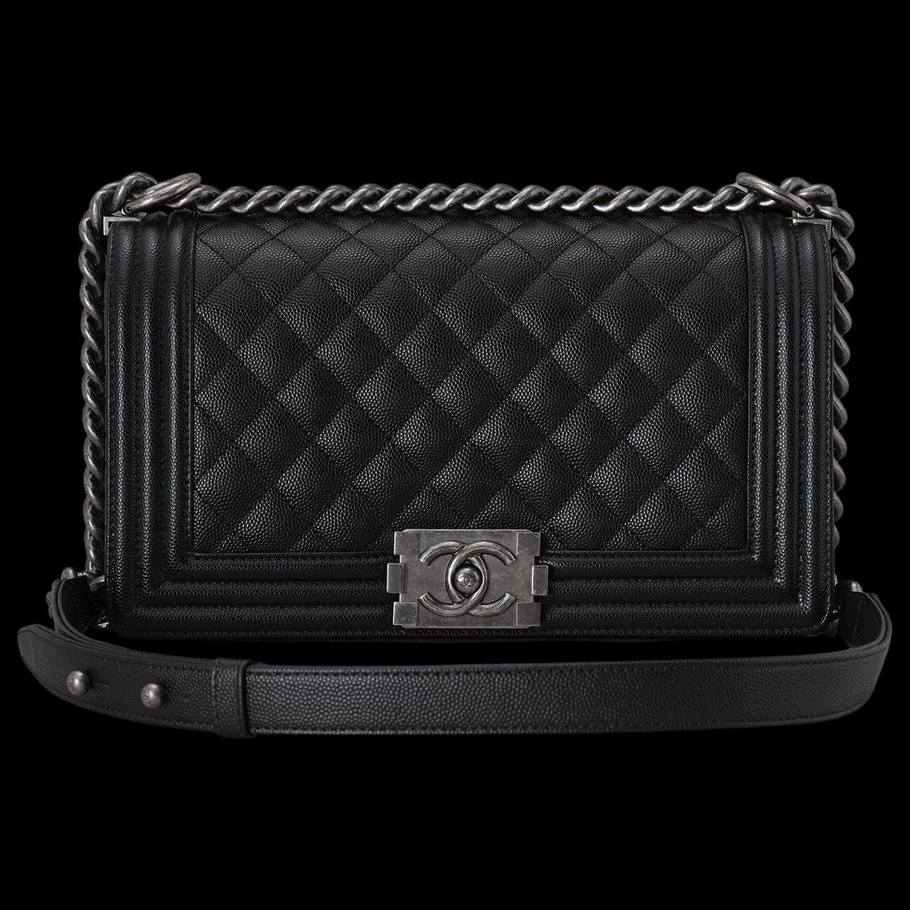 CHANEL(USED)샤넬 캐비어 보이샤넬 미듐 플랩백