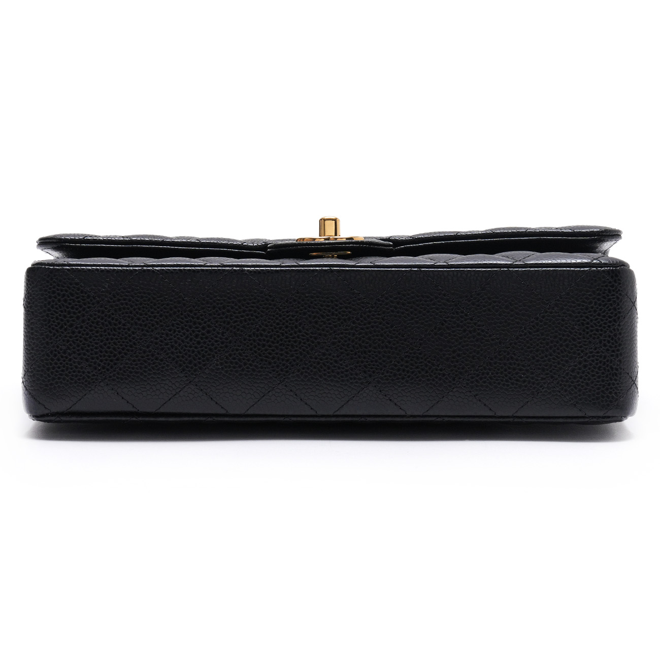 CHANEL(USED)샤넬 캐비어 클래식 미듐 플랩백 블랙 금장