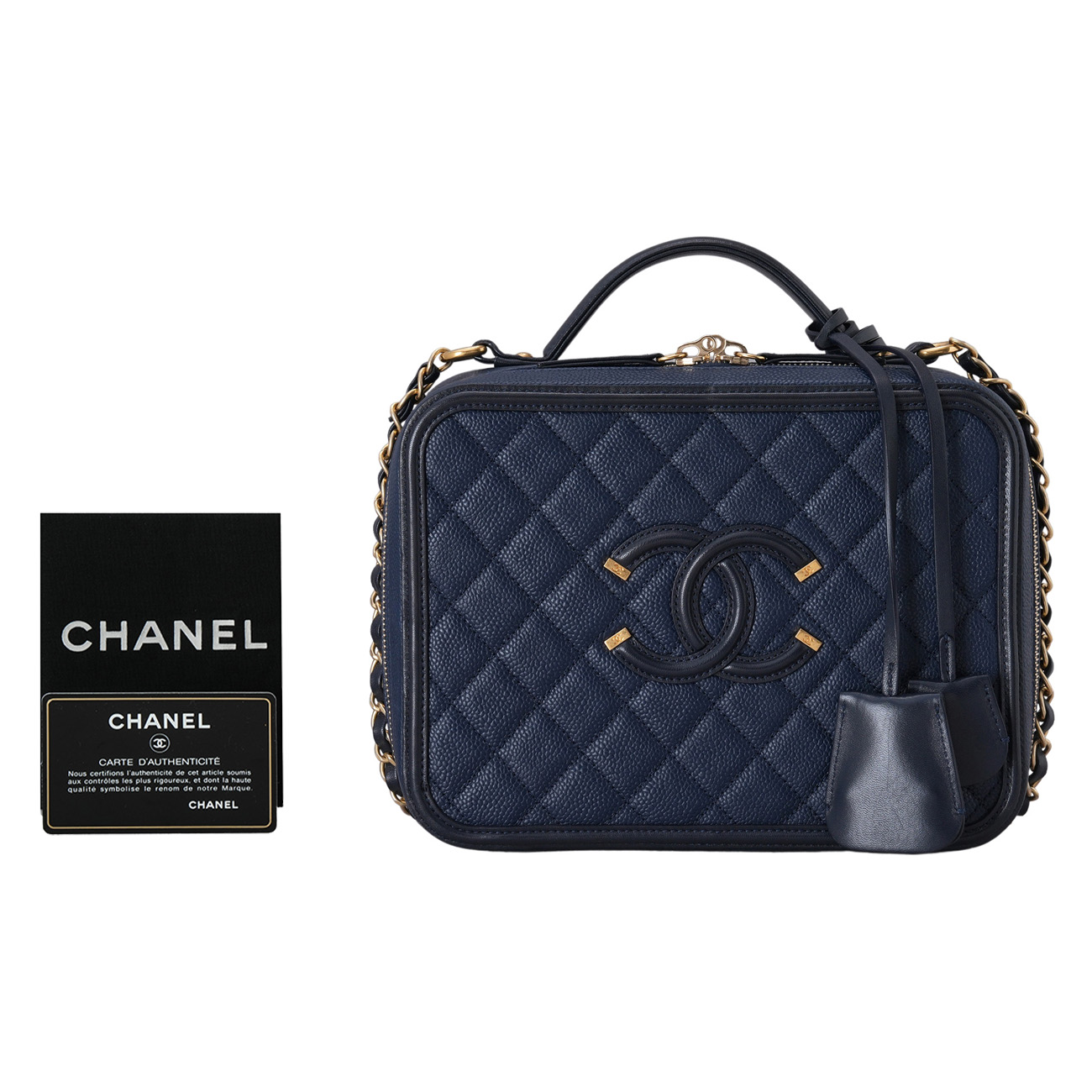 CHANEL(USED)샤넬 캐비어 코스메틱 토트 겸 숄더백