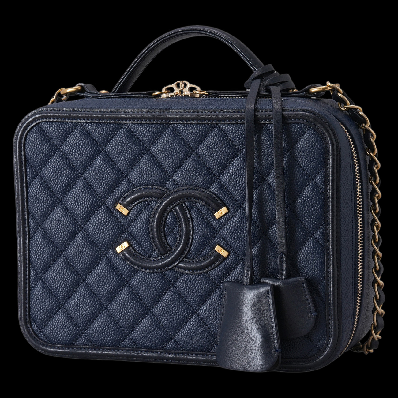 CHANEL(USED)샤넬 캐비어 코스메틱 토트 겸 숄더백