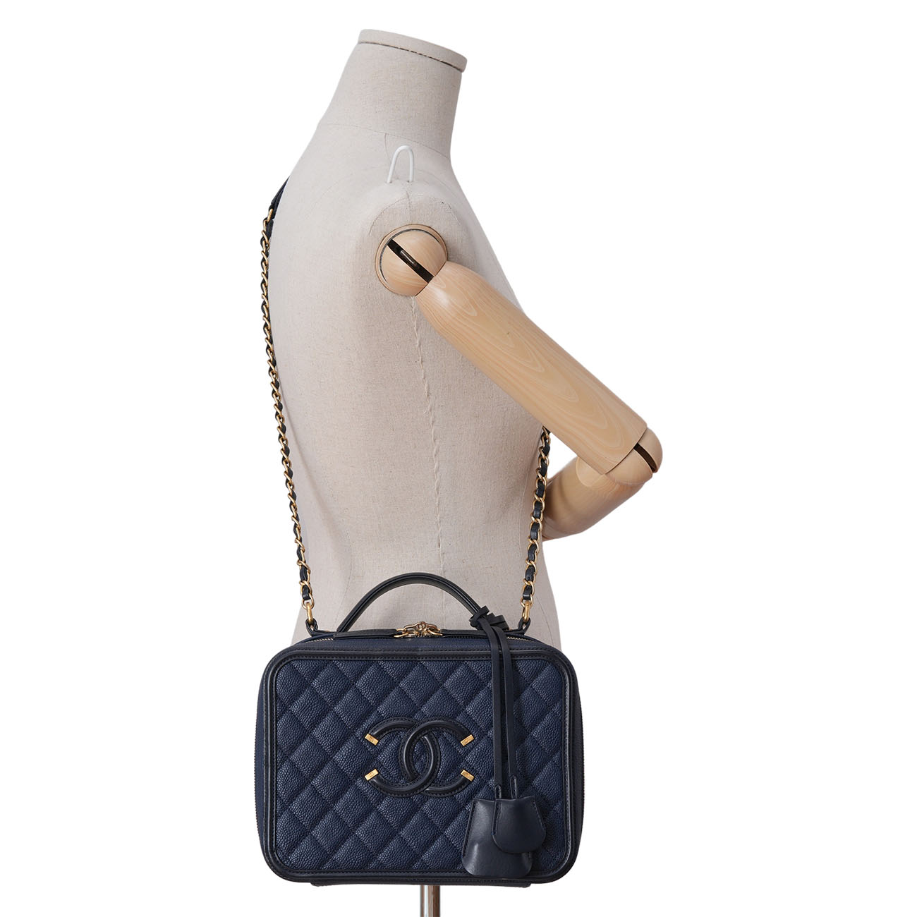 CHANEL(USED)샤넬 캐비어 코스메틱 토트 겸 숄더백