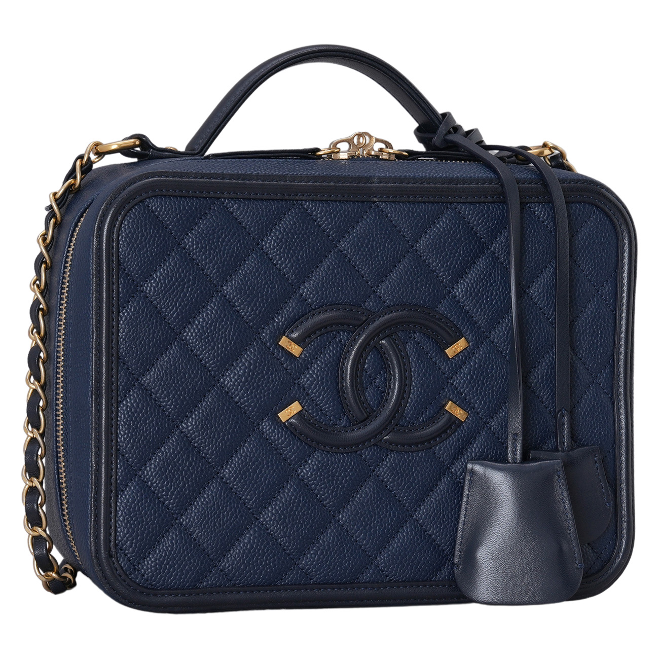 CHANEL(USED)샤넬 캐비어 코스메틱 토트 겸 숄더백