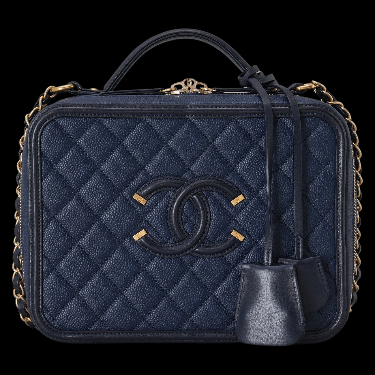 CHANEL(USED)샤넬 캐비어 코스메틱 토트 겸 숄더백