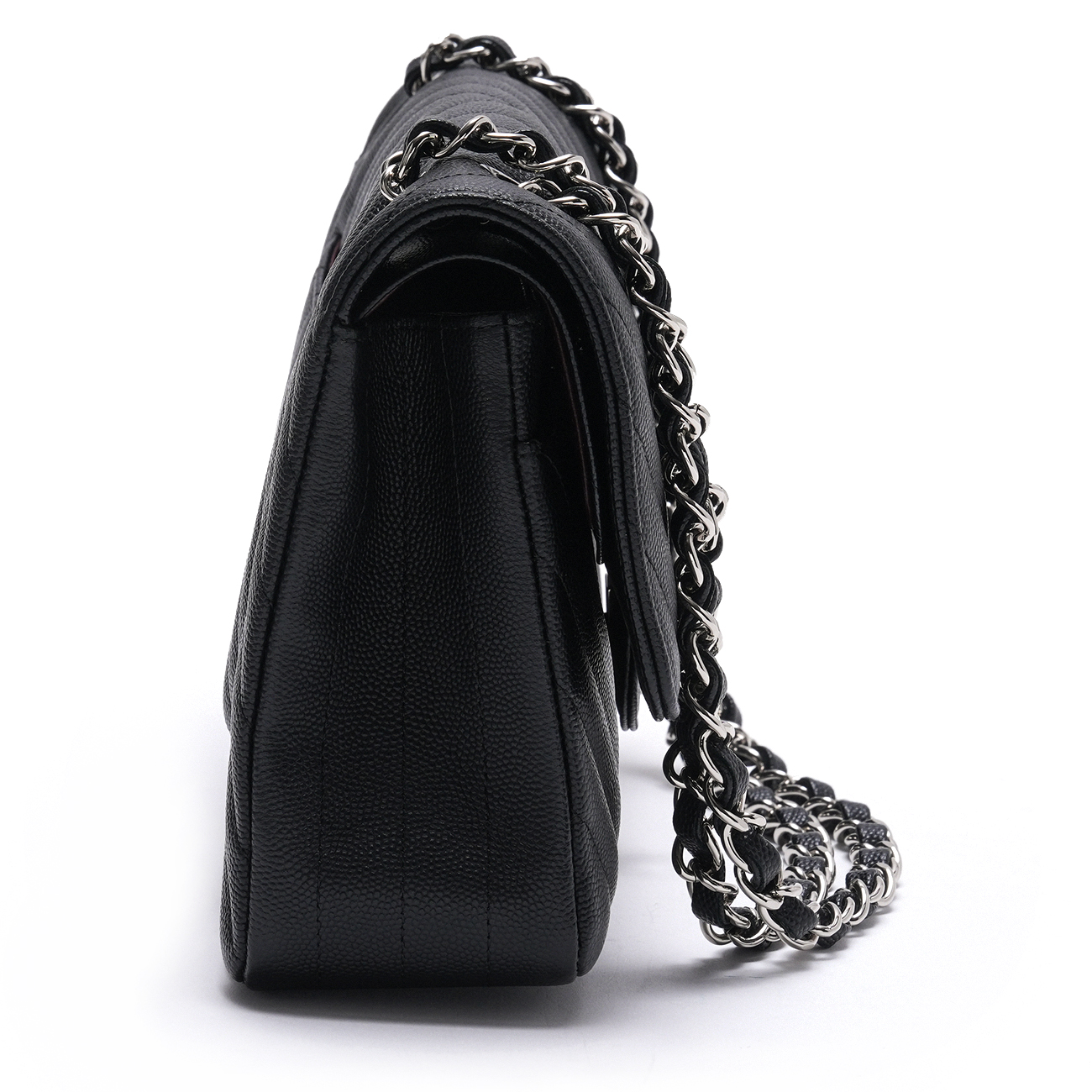 CHANEL(USED)샤넬 캐비어 쉐브론 클래식 미듐 플랩백