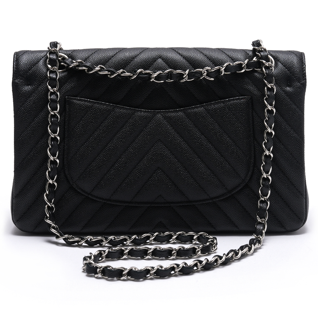 CHANEL(USED)샤넬 캐비어 쉐브론 클래식 미듐 플랩백