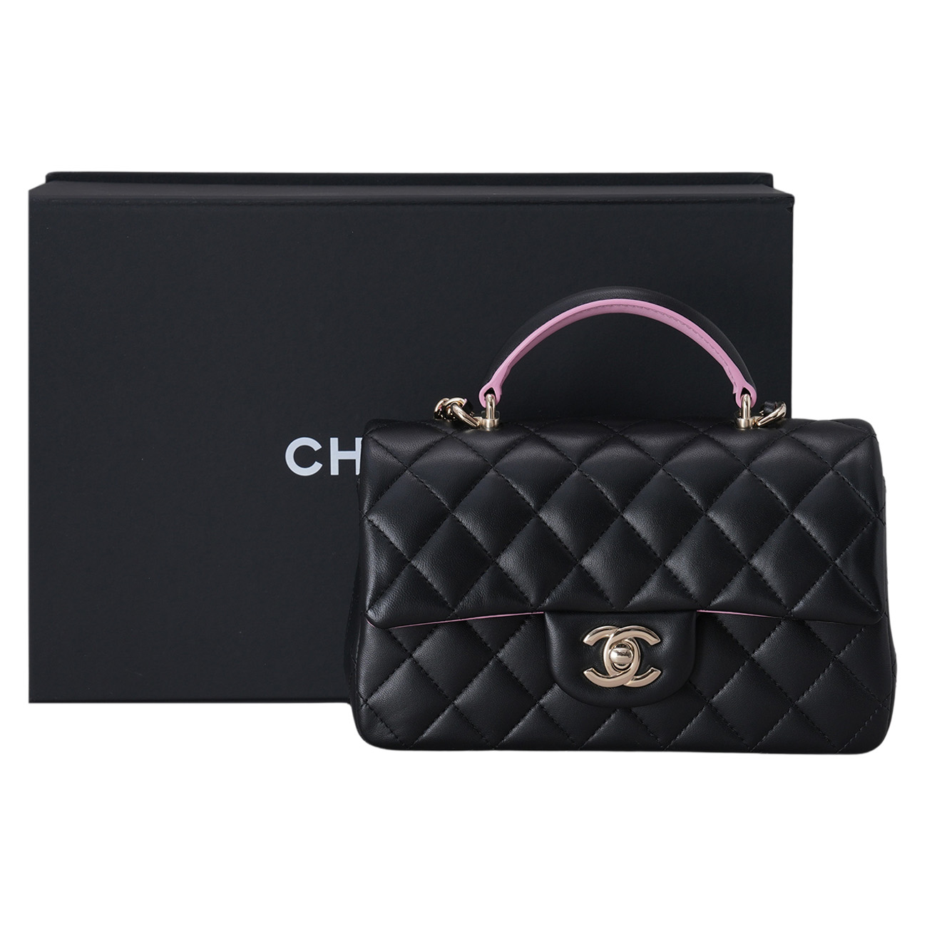 CHANEL(USED)샤넬 AS2431 뉴미니 탑핸들백