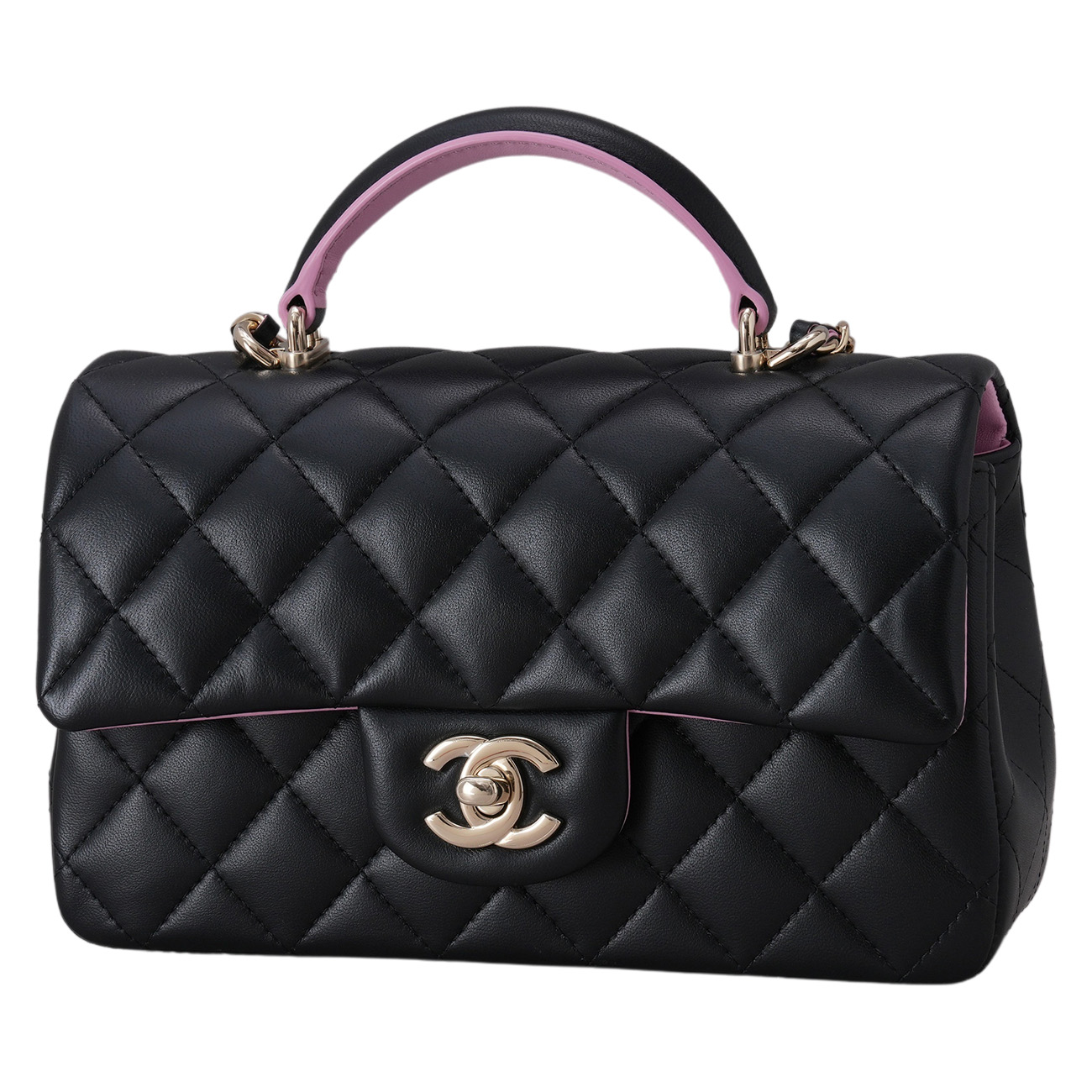 CHANEL(USED)샤넬 AS2431 뉴미니 탑핸들백