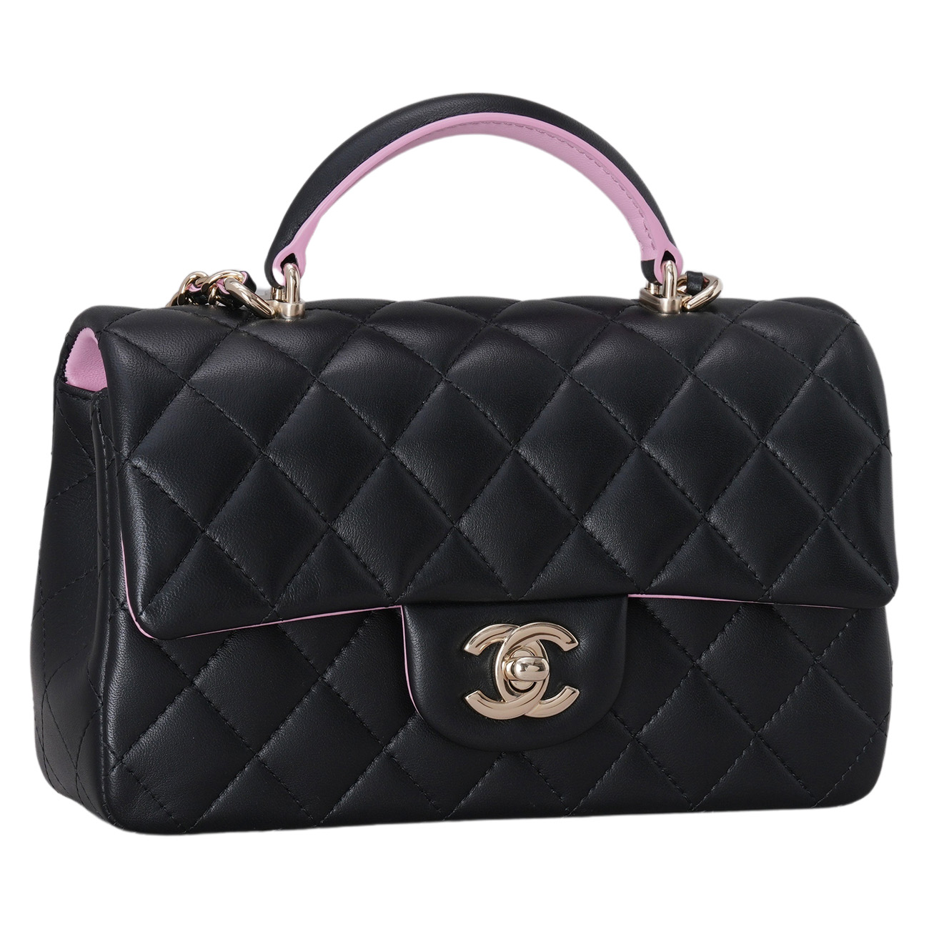 CHANEL(USED)샤넬 AS2431 뉴미니 탑핸들백