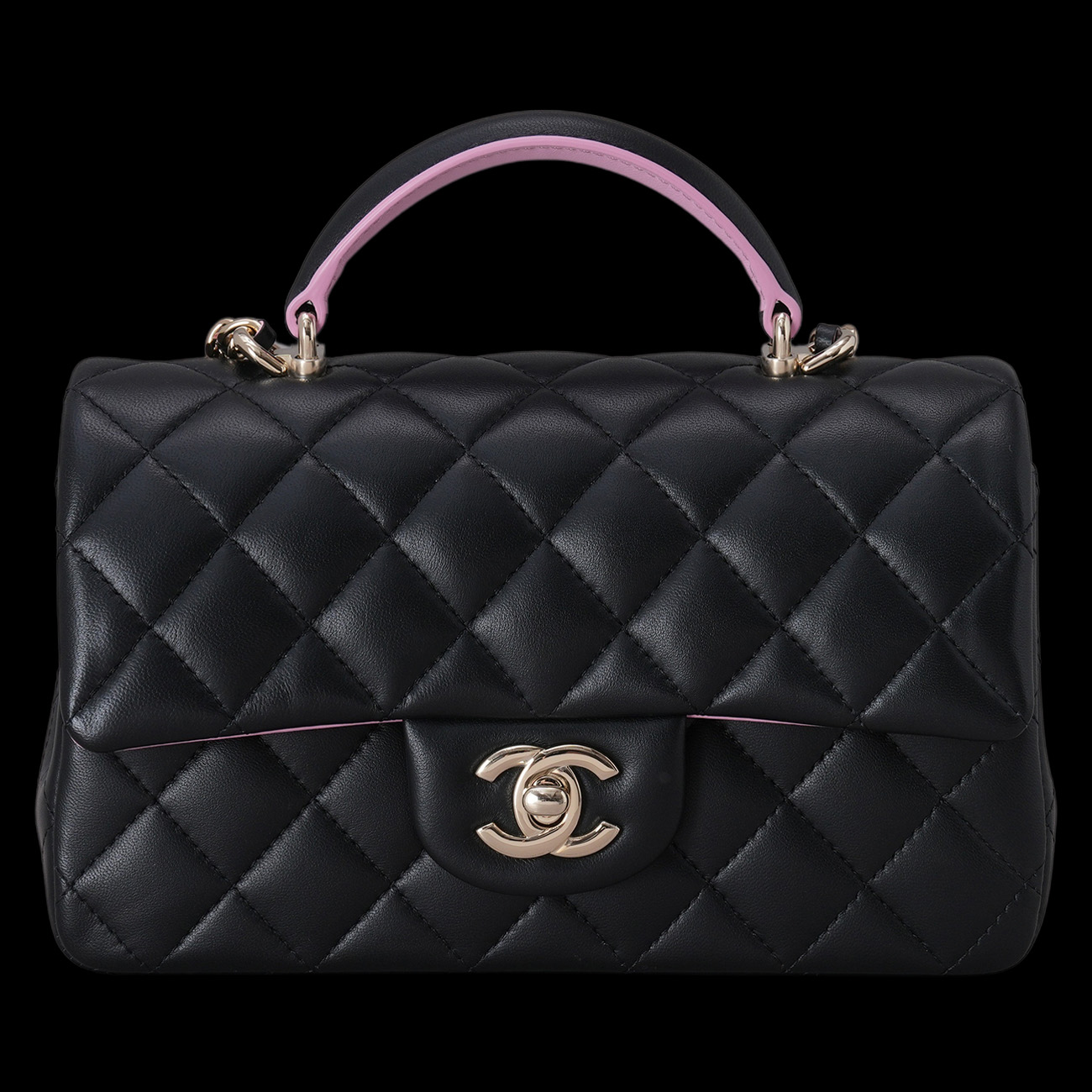 CHANEL(USED)샤넬 AS2431 뉴미니 탑핸들백