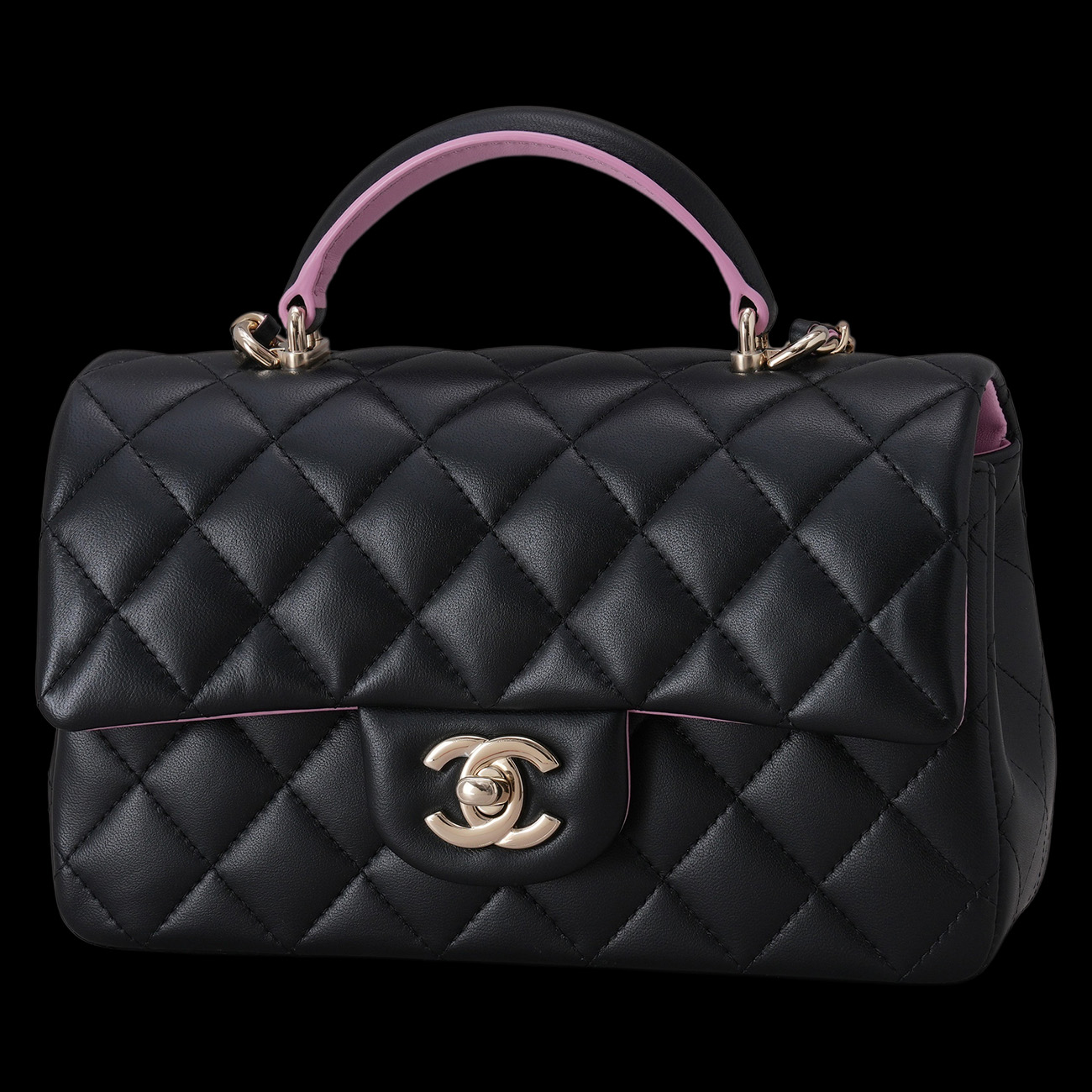 CHANEL(USED)샤넬 AS2431 뉴미니 탑핸들백