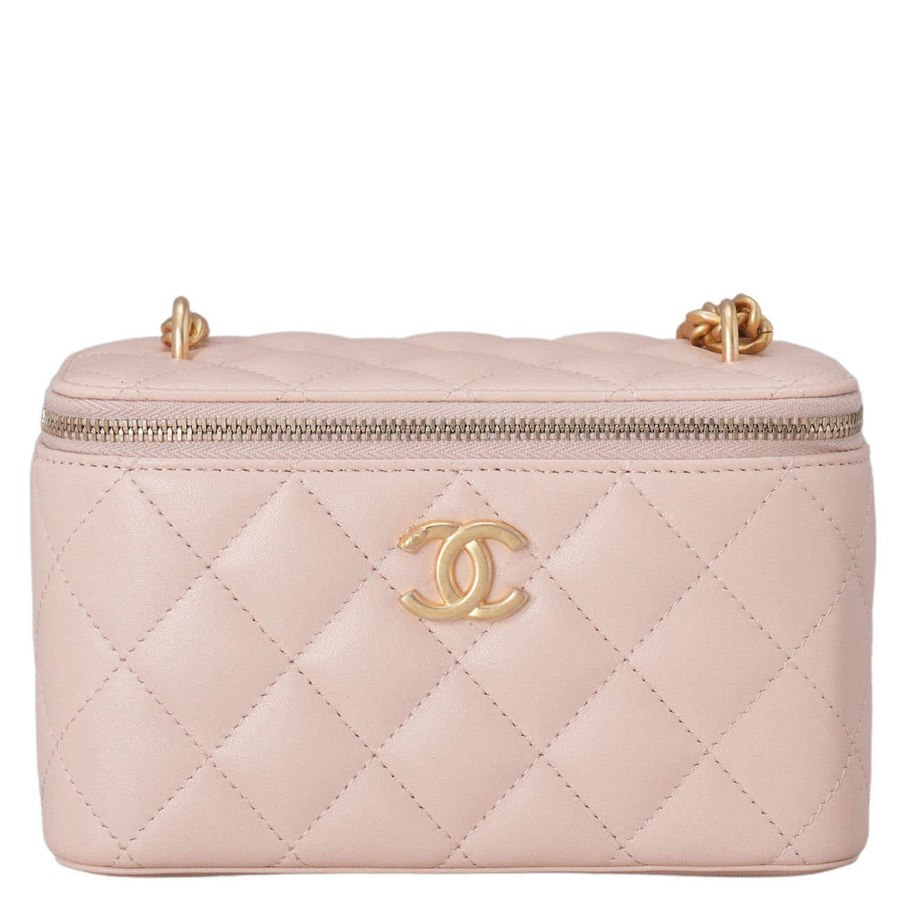 CHANEL(USED)샤넬 카멜리아 골든볼 직사각 베니티 체인백