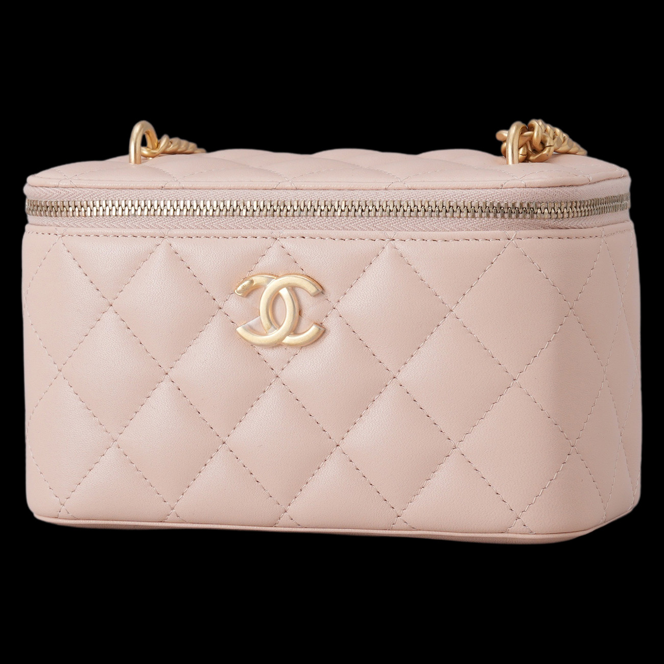 CHANEL(USED)샤넬 카멜리아 골든볼 직사각 베니티 체인백