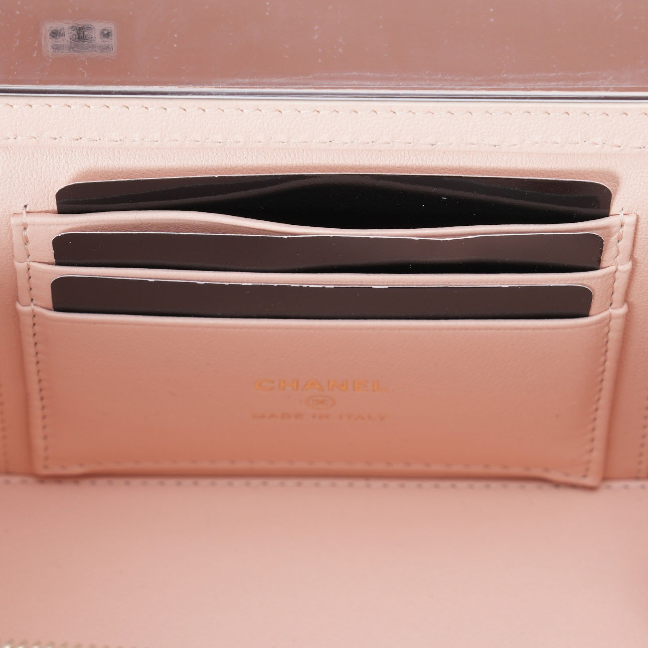 CHANEL(USED)샤넬 카멜리아 골든볼 직사각 베니티 체인백