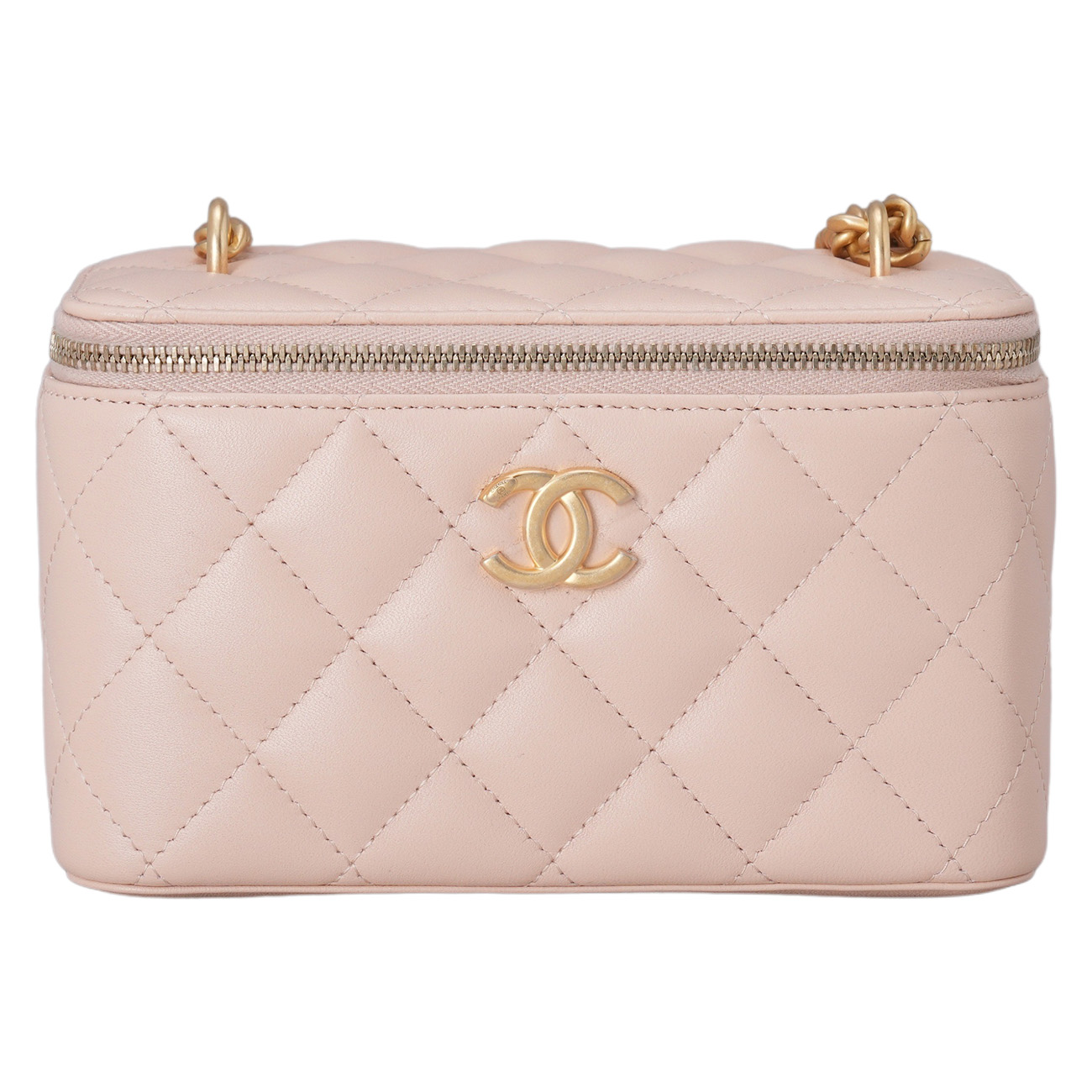 CHANEL(USED)샤넬 카멜리아 골든볼 직사각 베니티 체인백