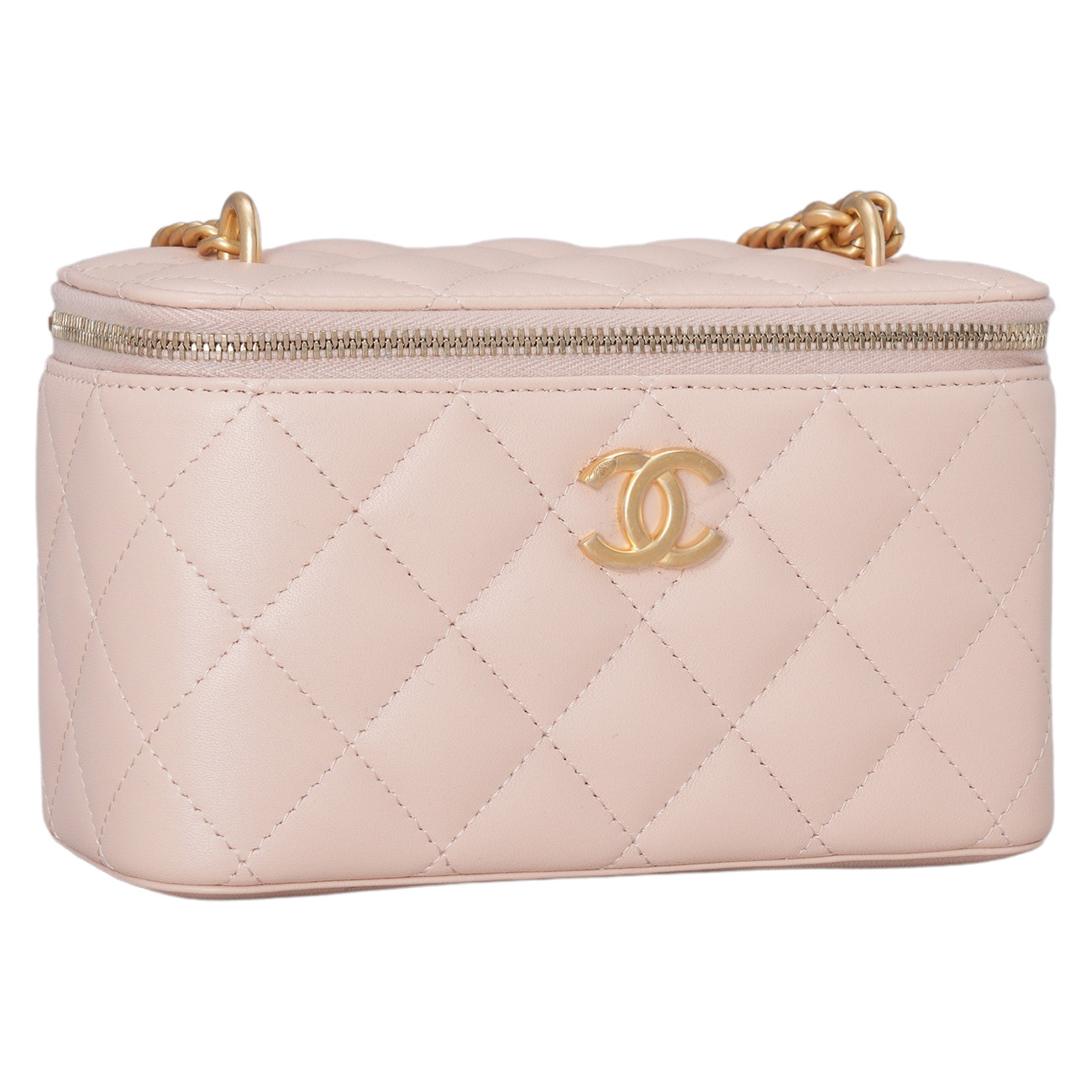 CHANEL(USED)샤넬 카멜리아 골든볼 직사각 베니티 체인백