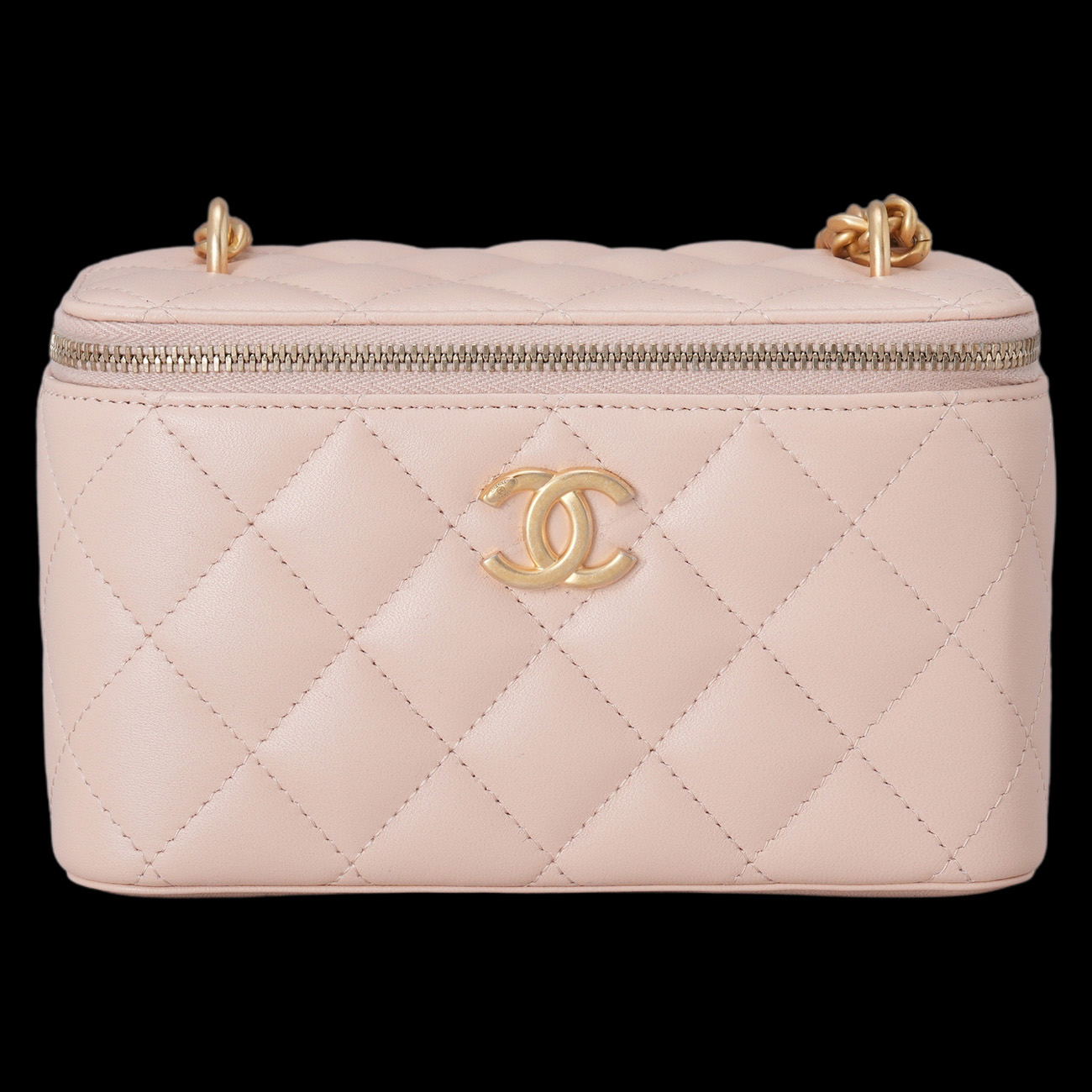CHANEL(USED)샤넬 카멜리아 골든볼 직사각 베니티 체인백