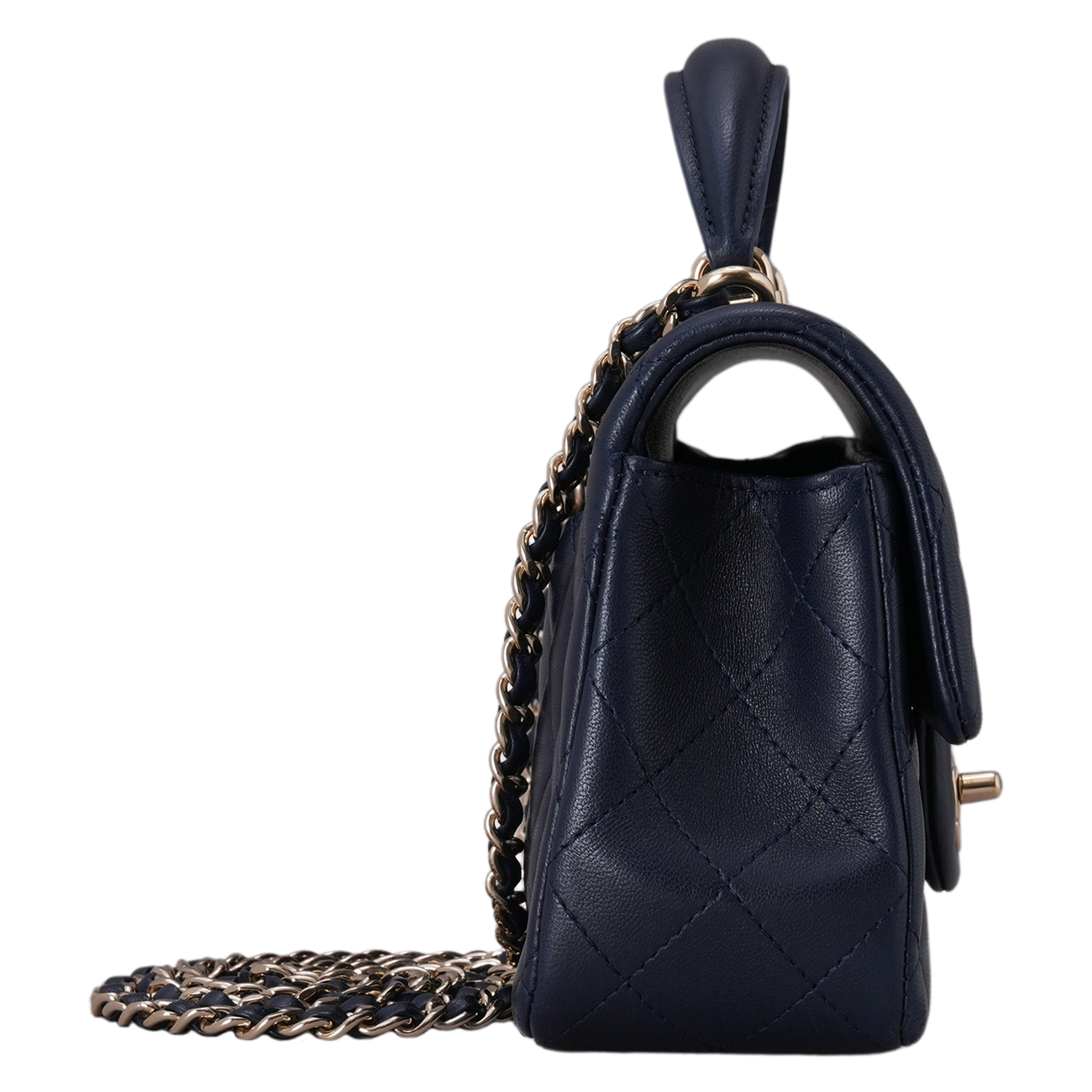 CHANEL(USED)샤넬 램스킨 클래식 뉴미니 탑핸들