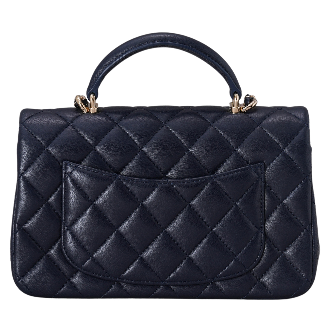 CHANEL(USED)샤넬 램스킨 클래식 뉴미니 탑핸들