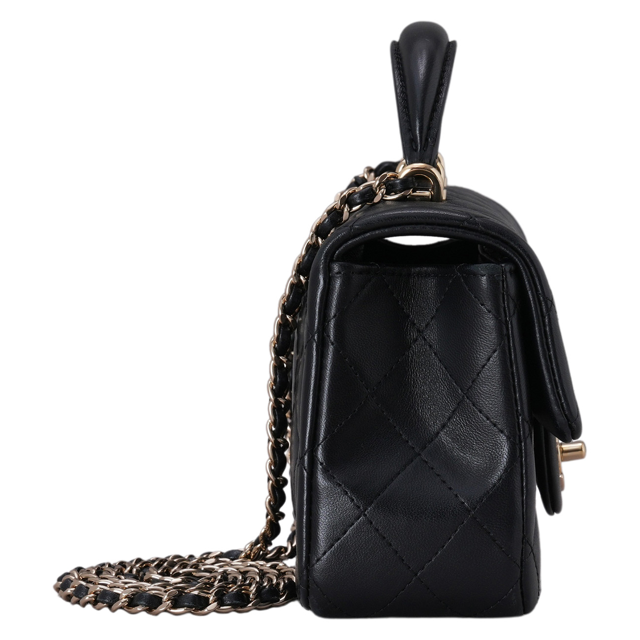 CHANEL(USED)샤넬 AS2431 램스킨 뉴미니 탑핸들
