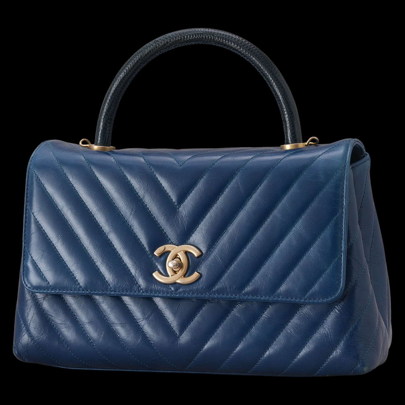 CHANEL(USED)샤넬 코코핸들 28 리자드핸들