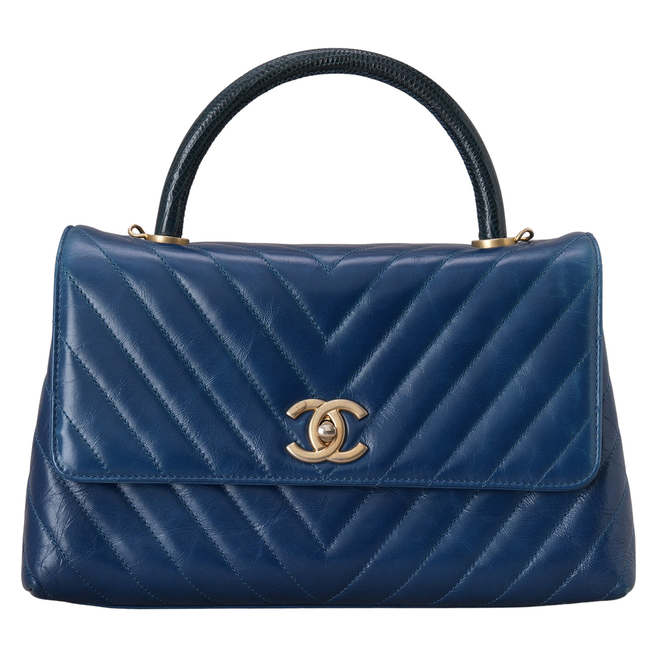 CHANEL(USED)샤넬 코코핸들 28 리자드핸들