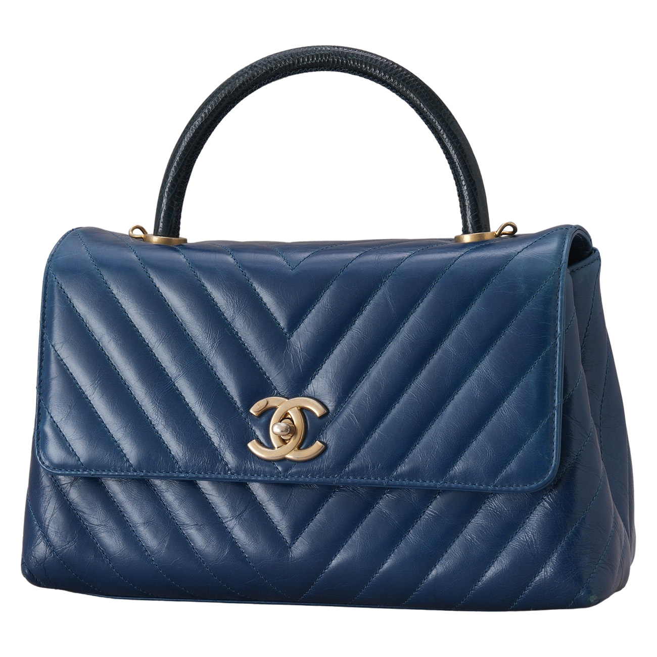 CHANEL(USED)샤넬 코코핸들 28 리자드핸들